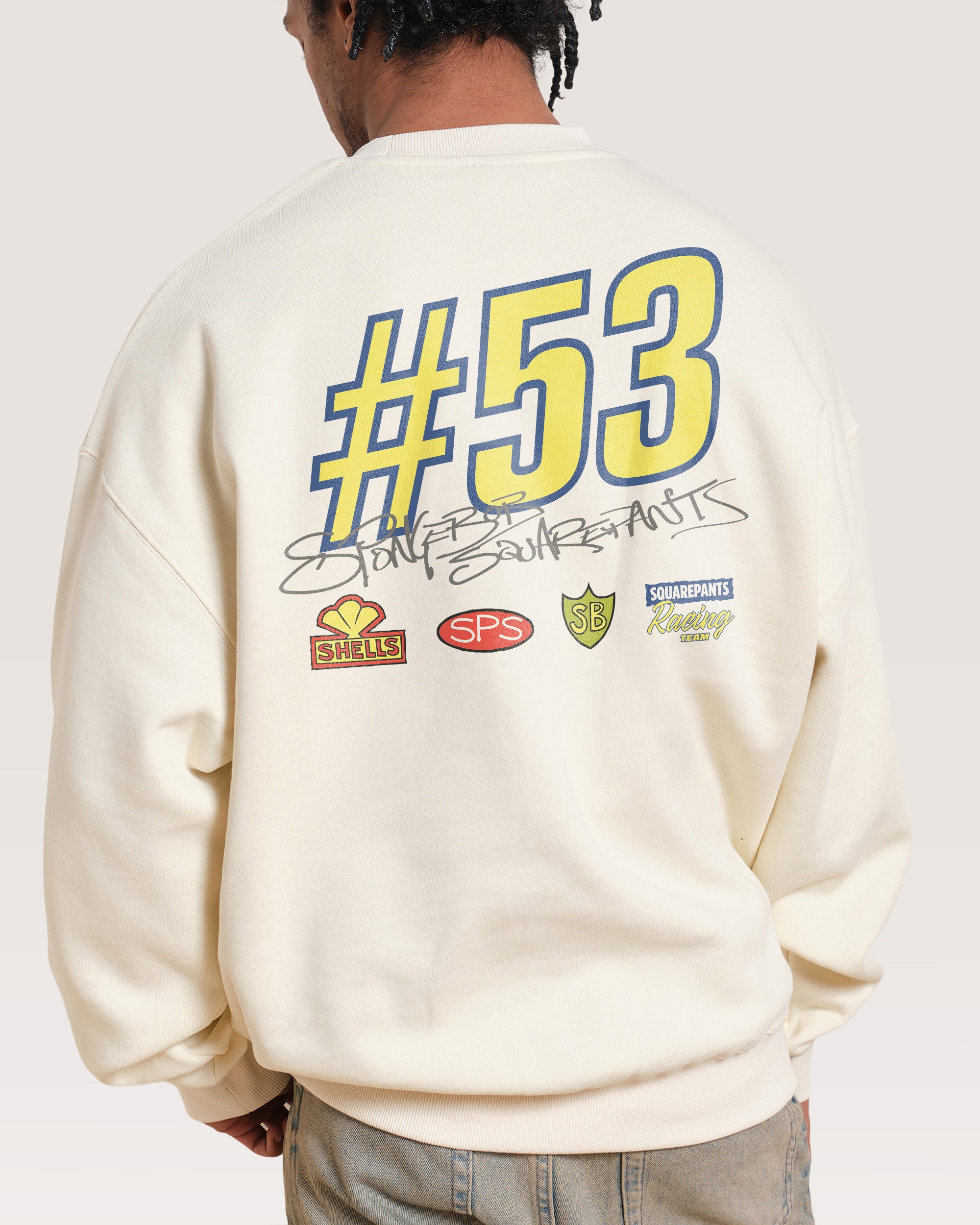 Spongebob Racing Natural Sweatshirt