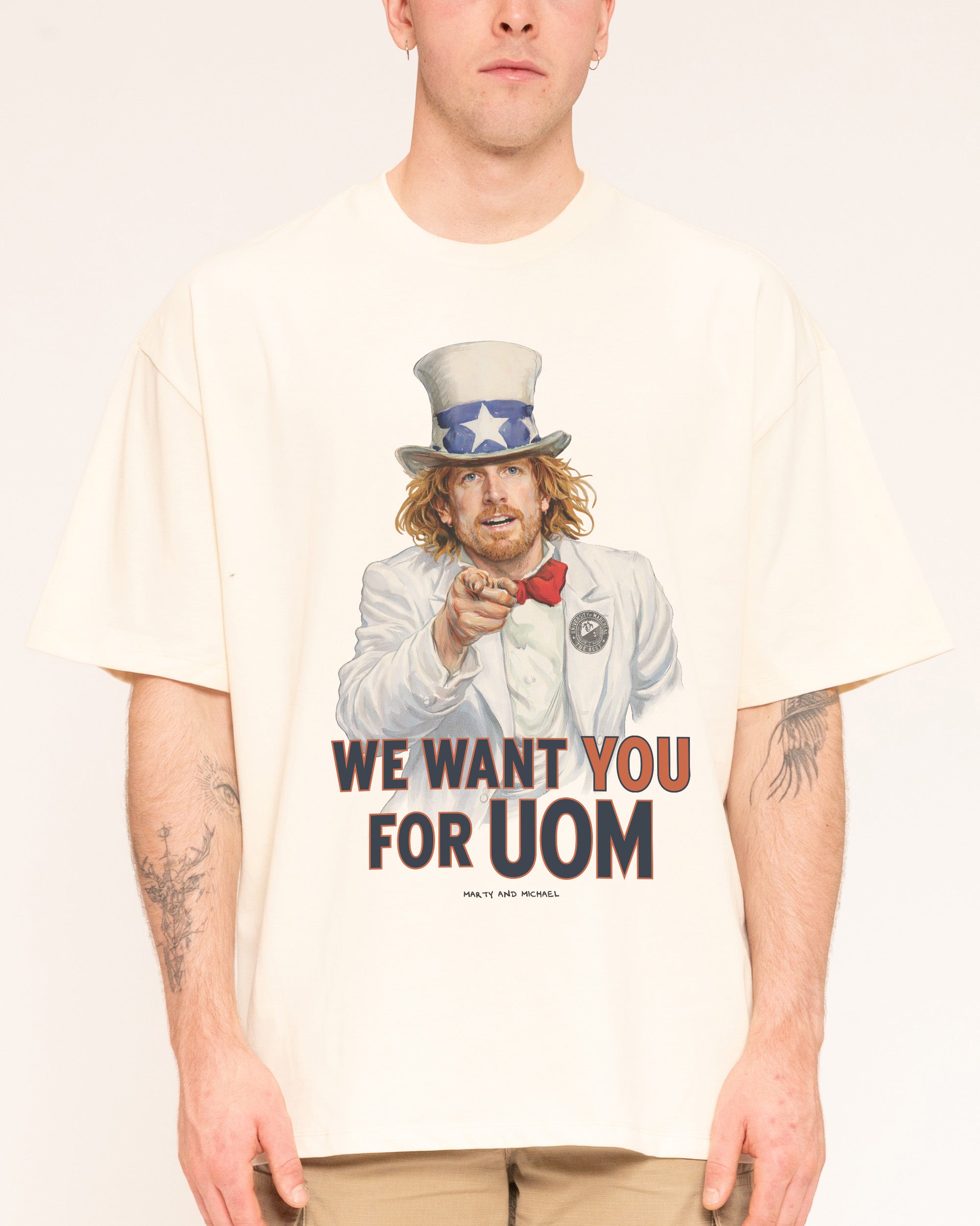 We Want You for Uom Natural Oversized Tee