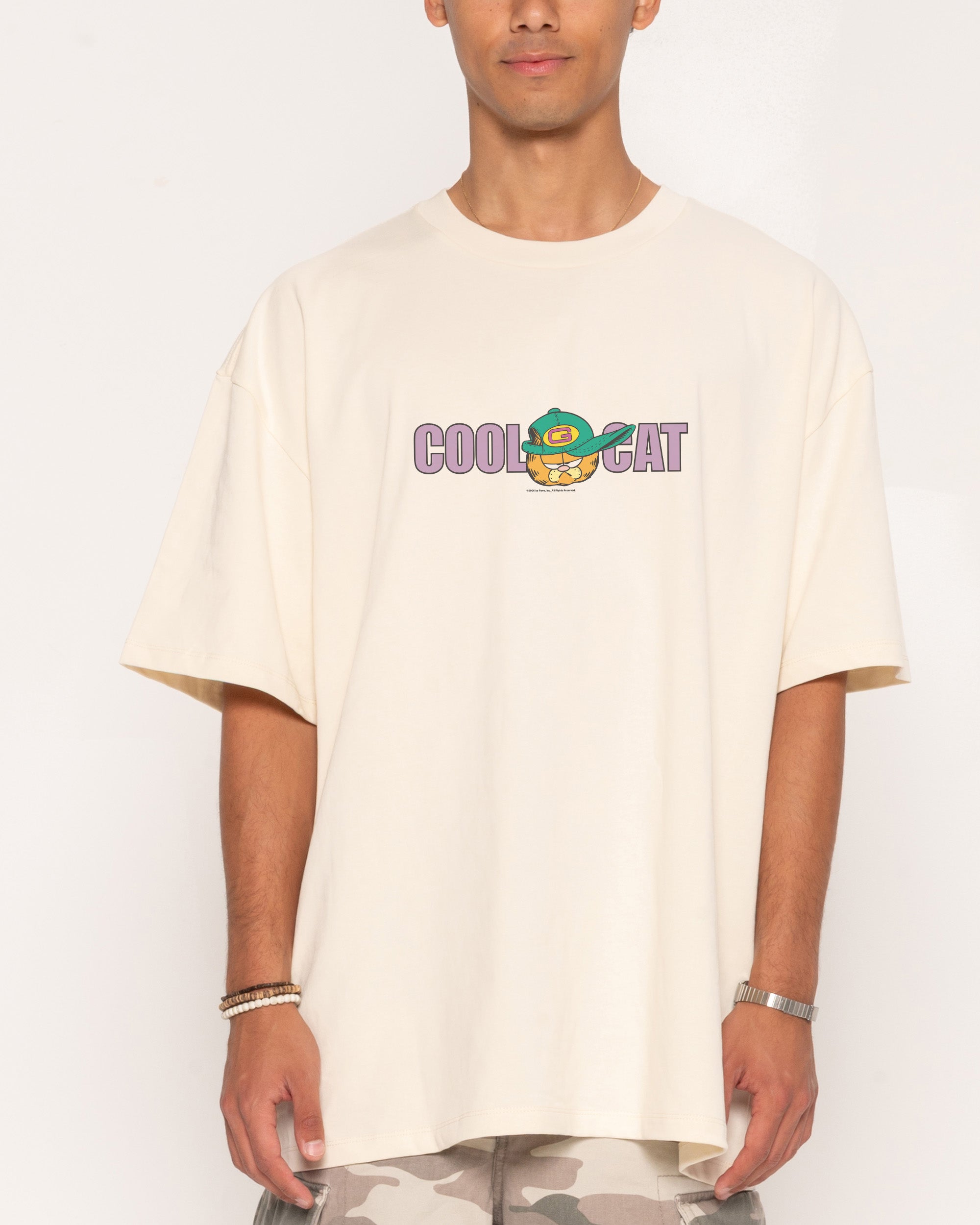 Cool Cat Natural Oversized Tee
