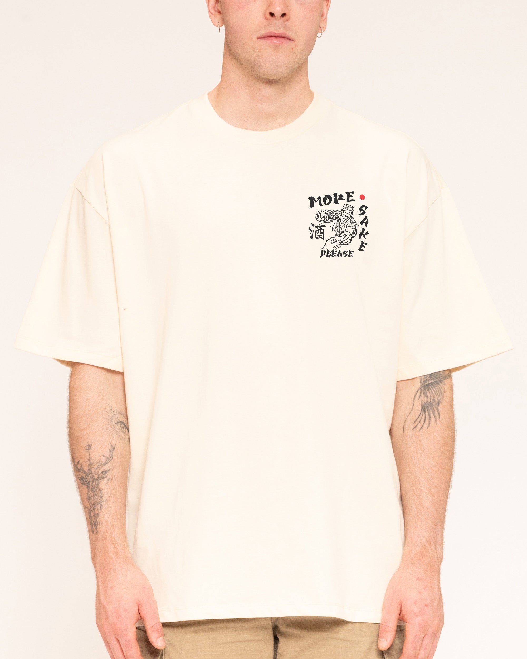 More Sake Please Natural Oversized Tee