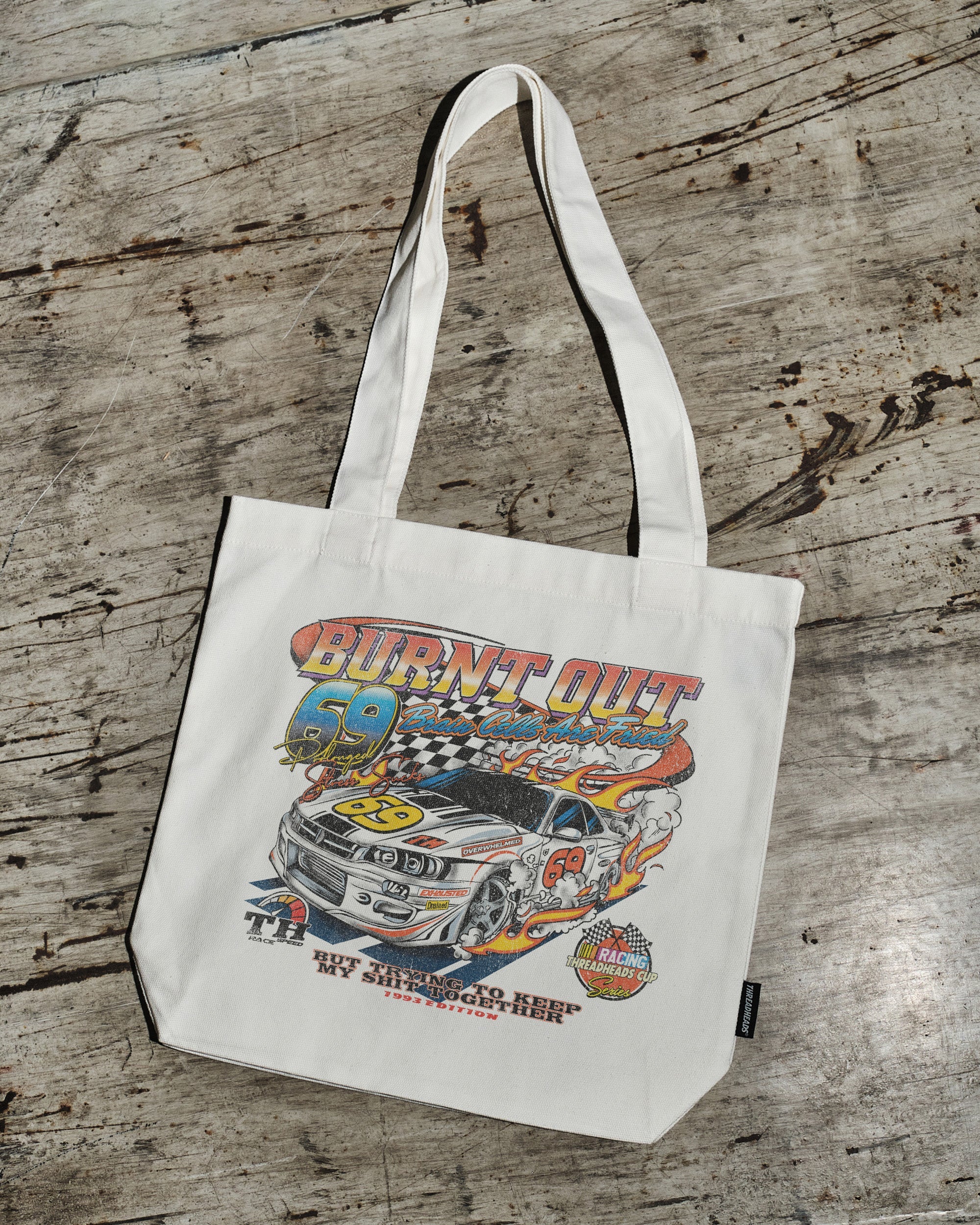 Burnt out Tote Bag Australia Online White