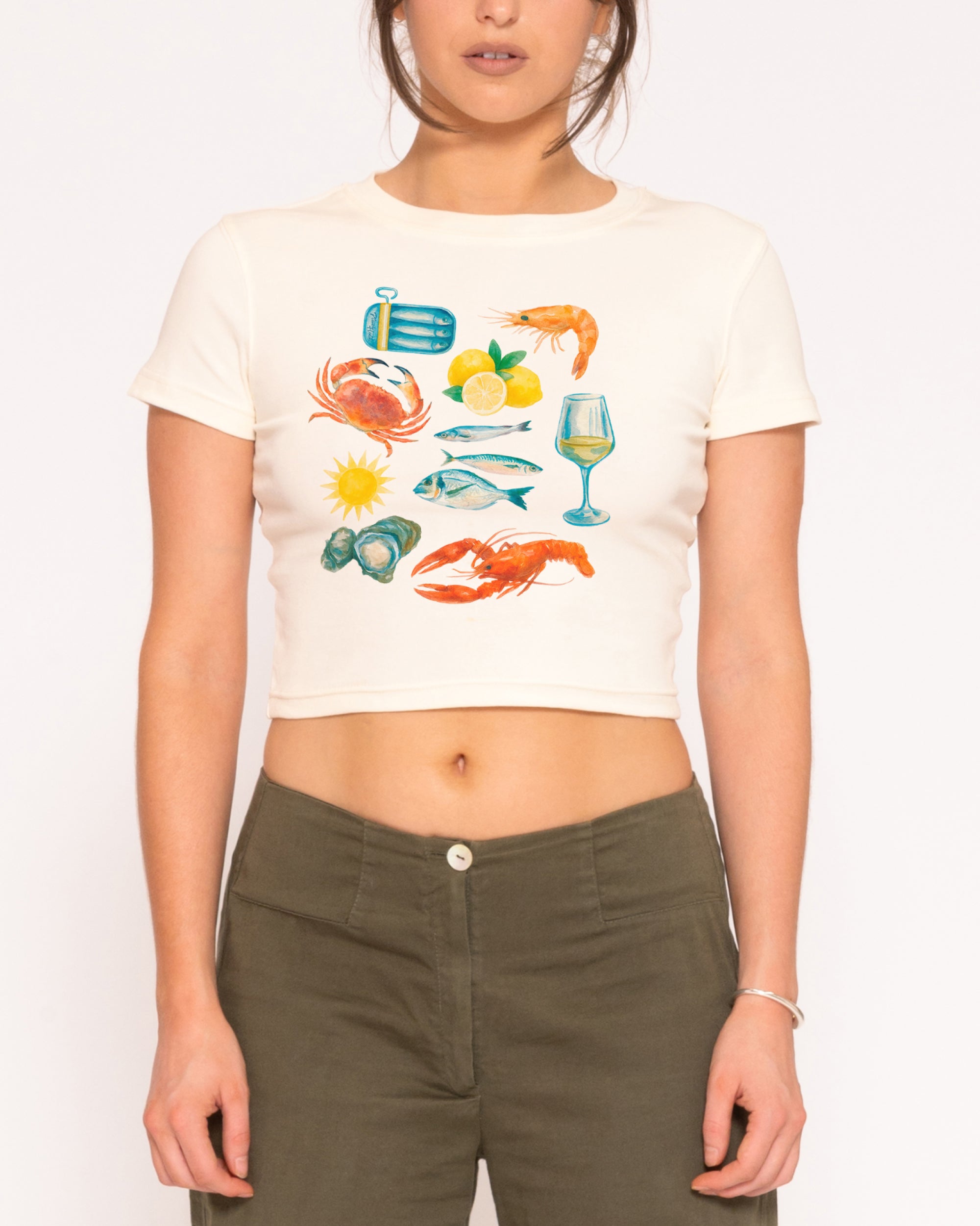 Seafood Platter Natural Baby Tee