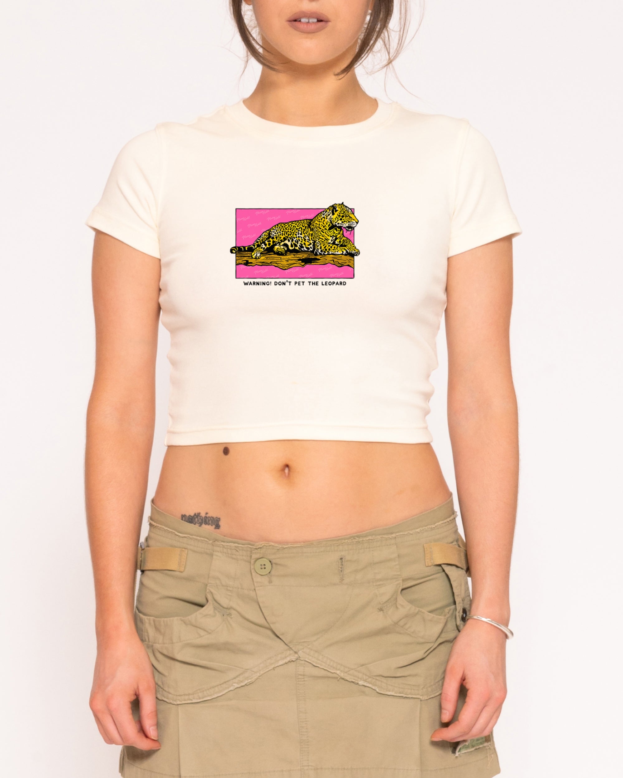 Warning! Don't Pet The Leopard Natural Baby Tee