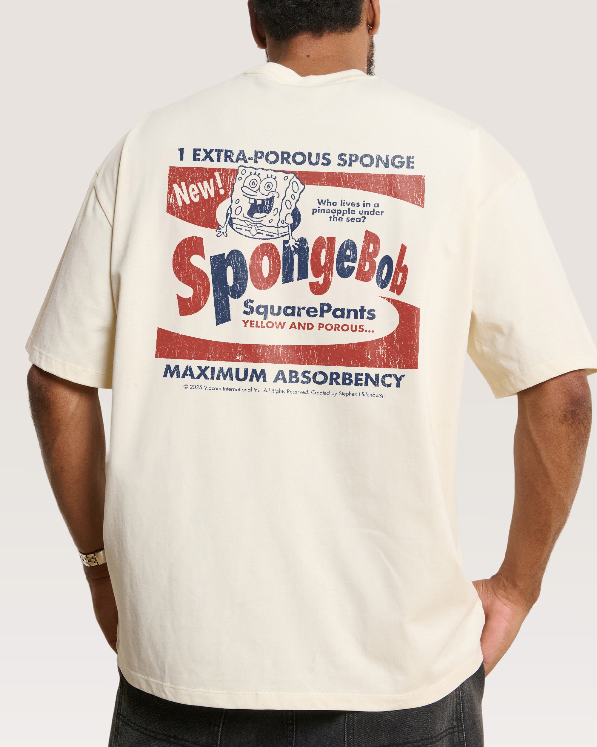 Spongebob Bob Natural Oversized Tee