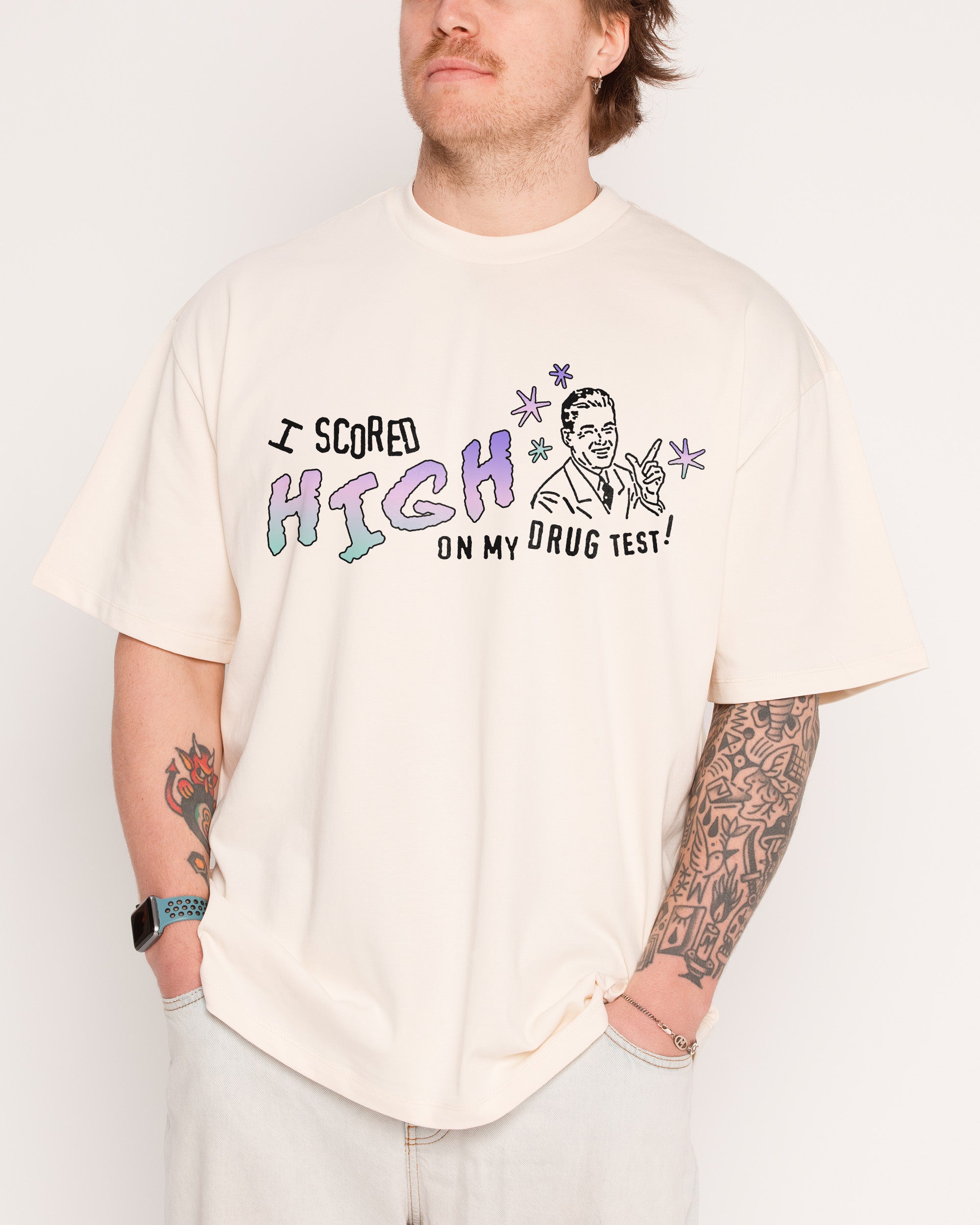 High Achiever Natural Oversized Tee