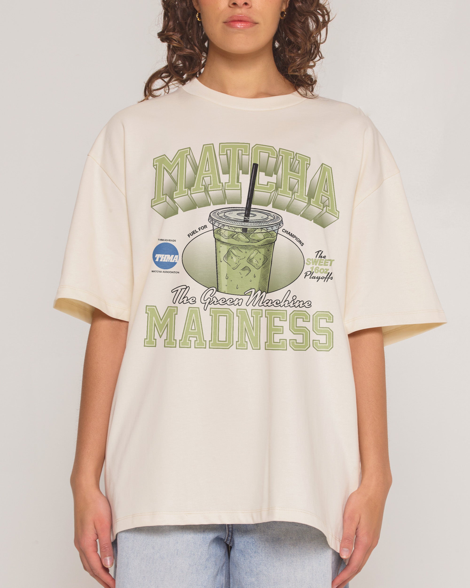 Matcha Madness Natural Oversized Tee
