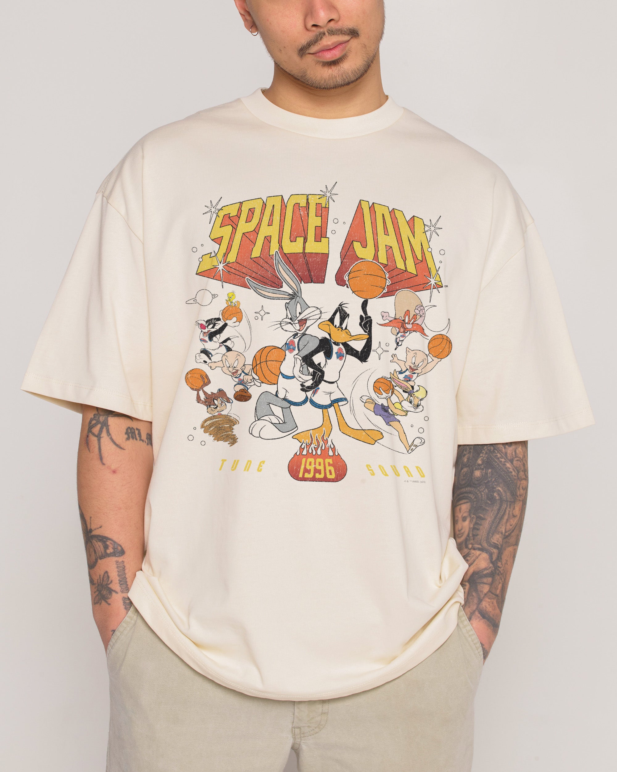 Tune Squad 1996 Natural Oversized Tee