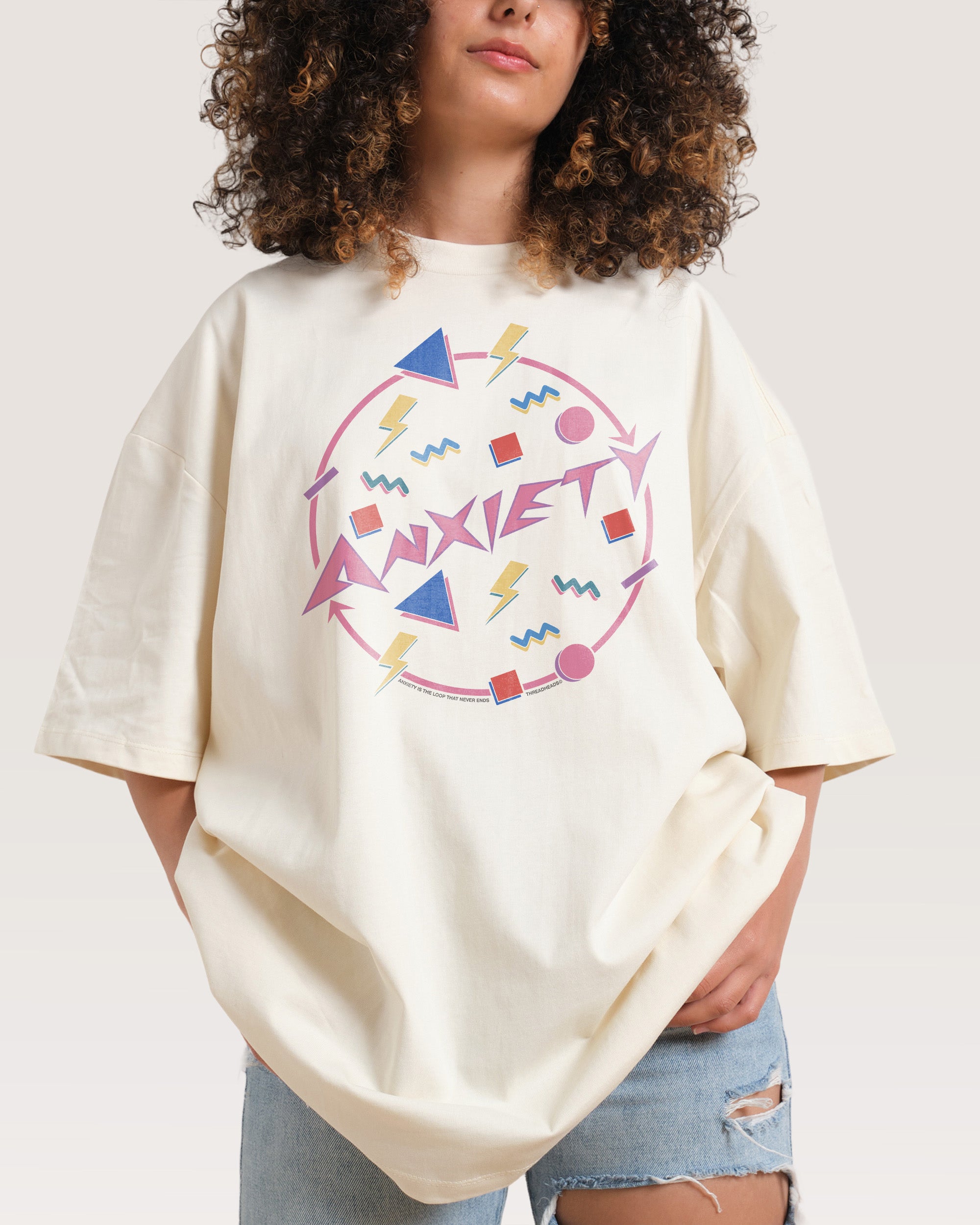 Anxiety Natural Oversized Tee