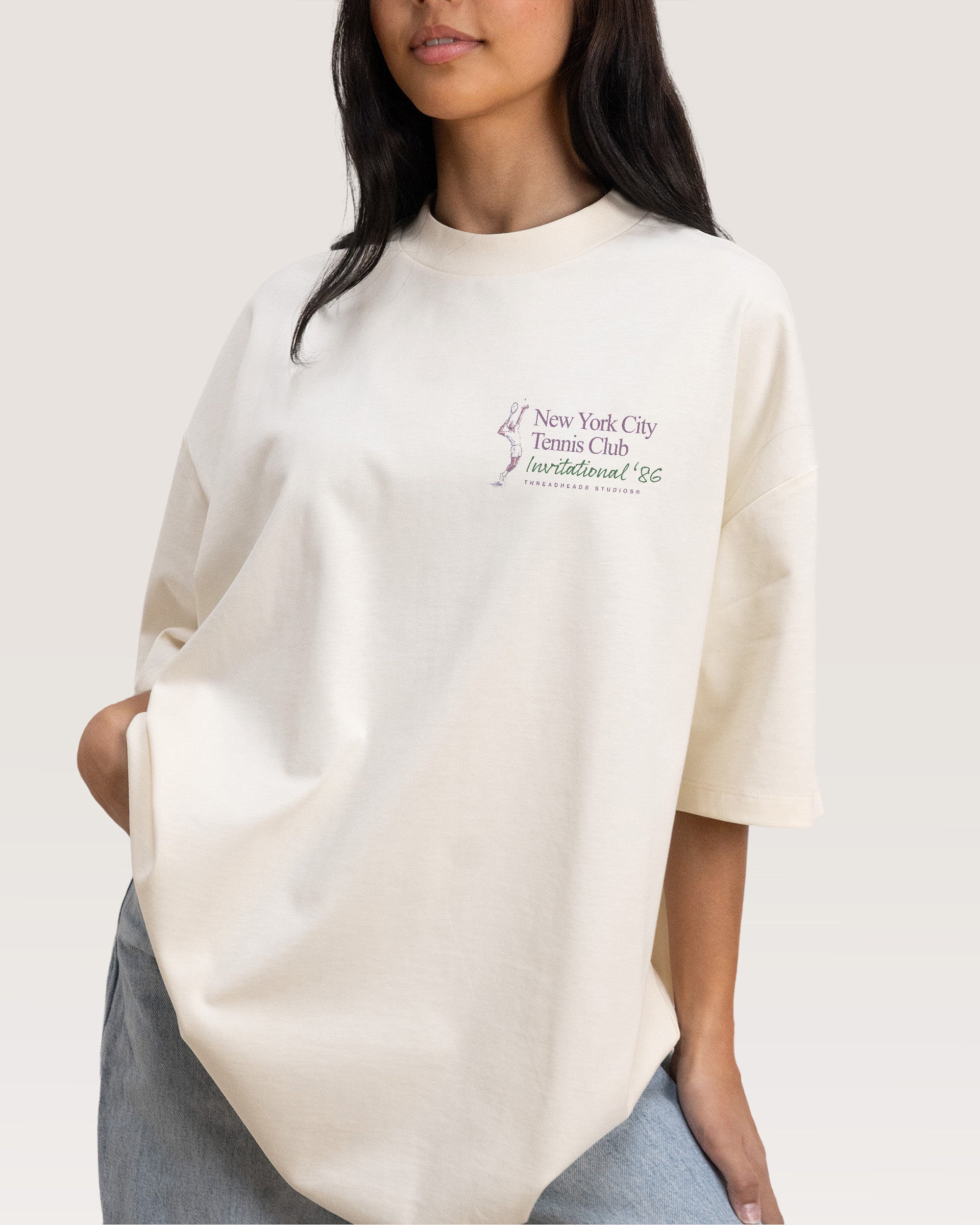 NYC Tennis Club Natural Oversized Tee