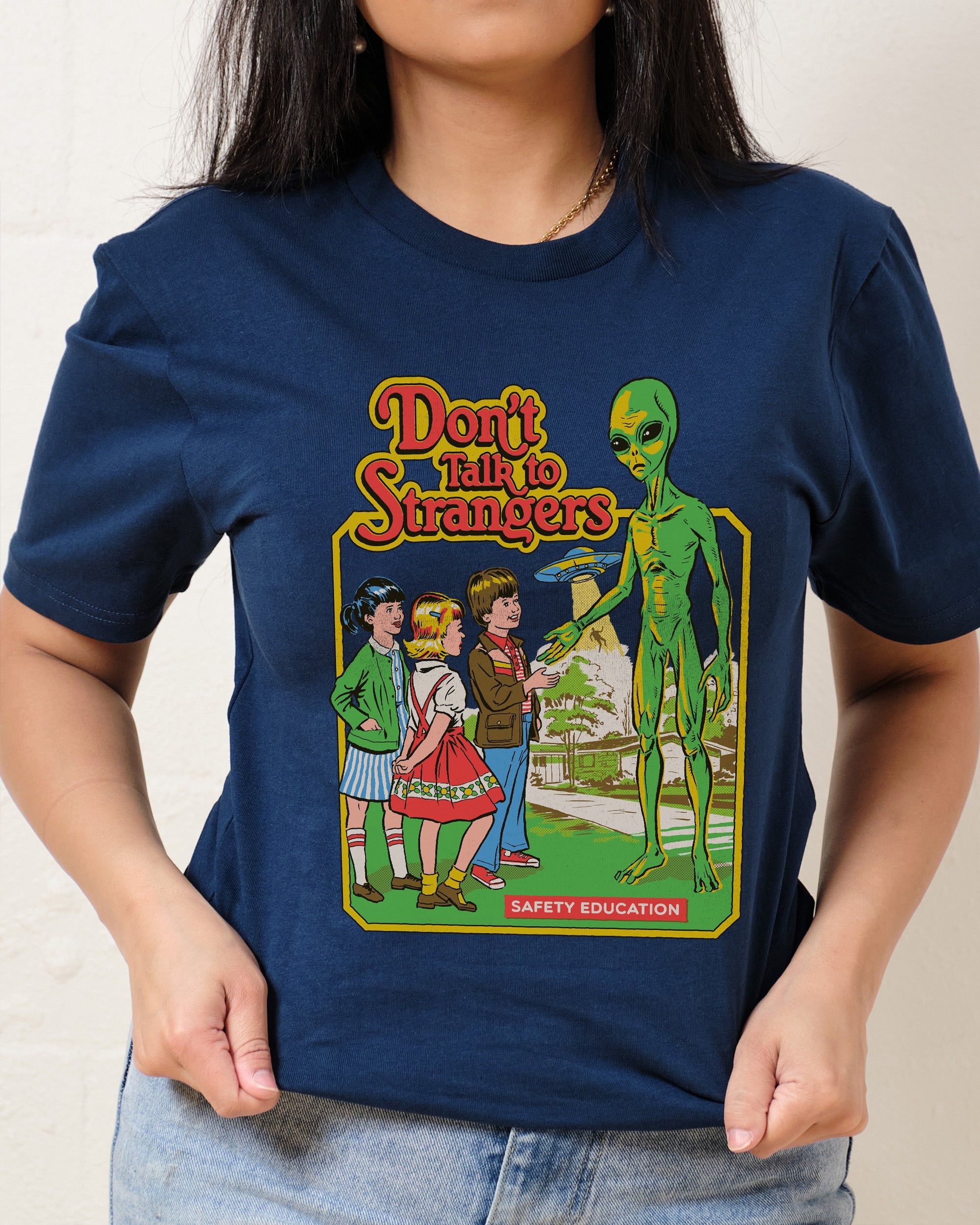 Don't Talk To Strangers T-Shirt Australia Online Navy