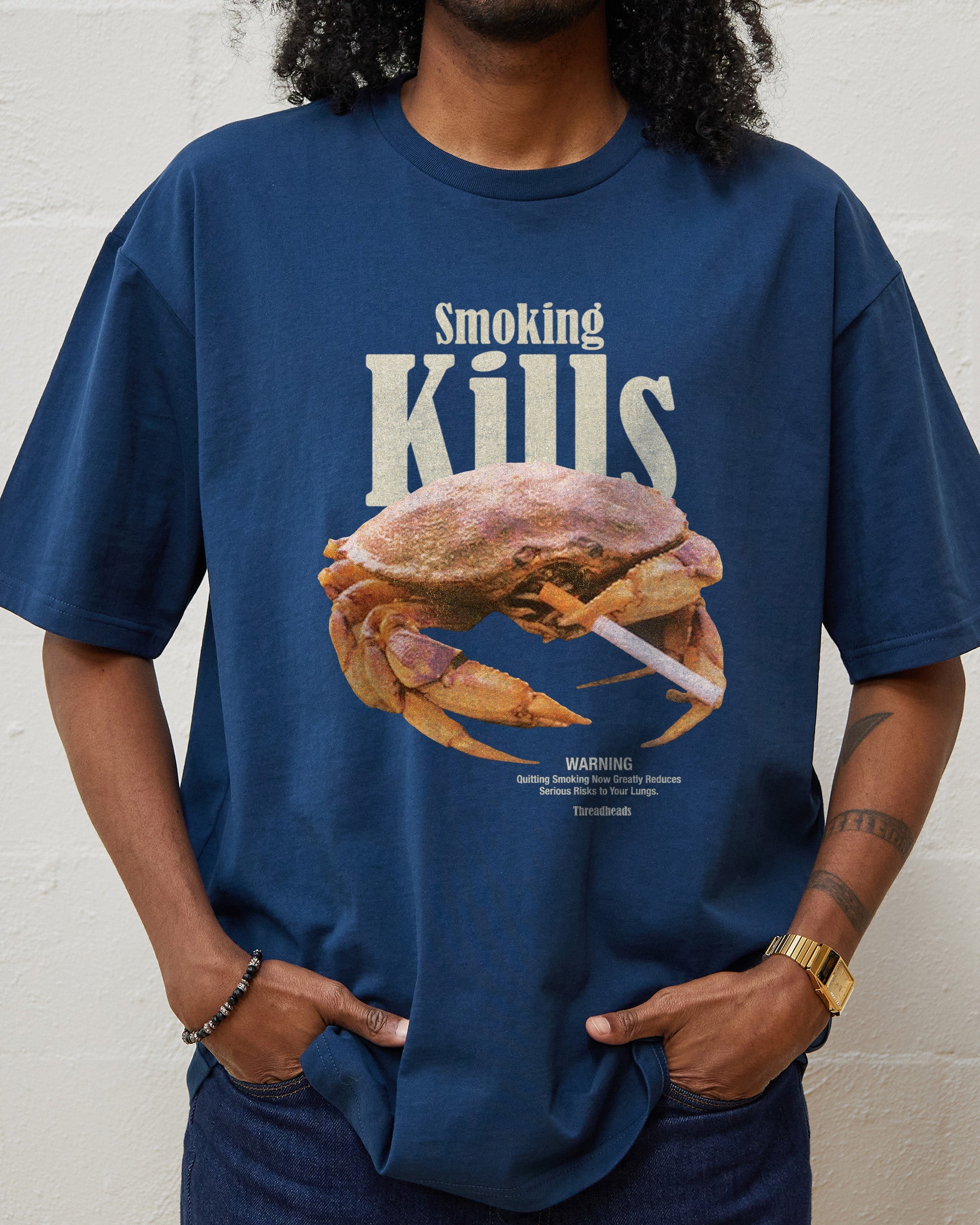 Smoking Kills T-Shirt Australia Online Navy