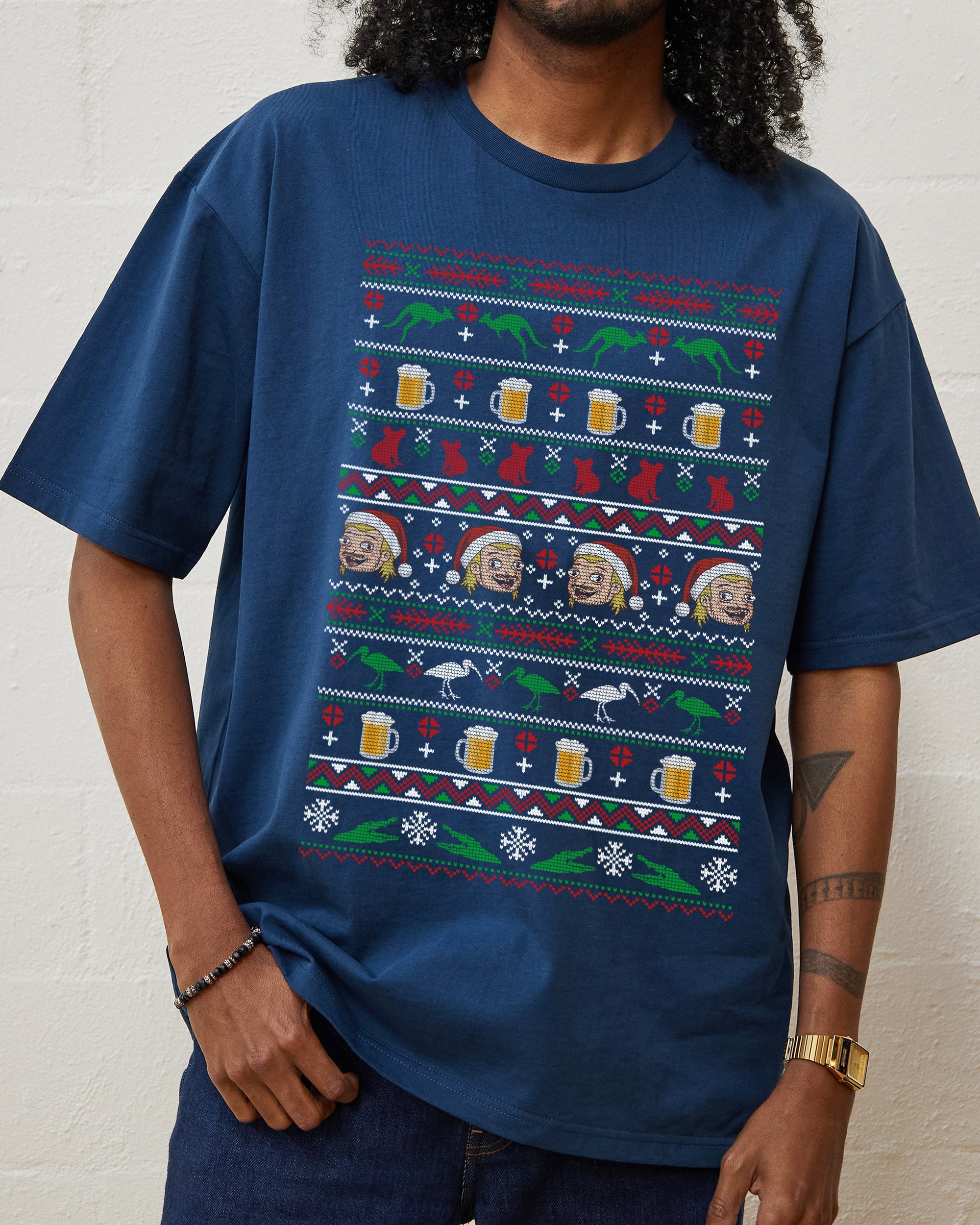 Aussie Ugly Sweater T-Shirt Australia Online Navy