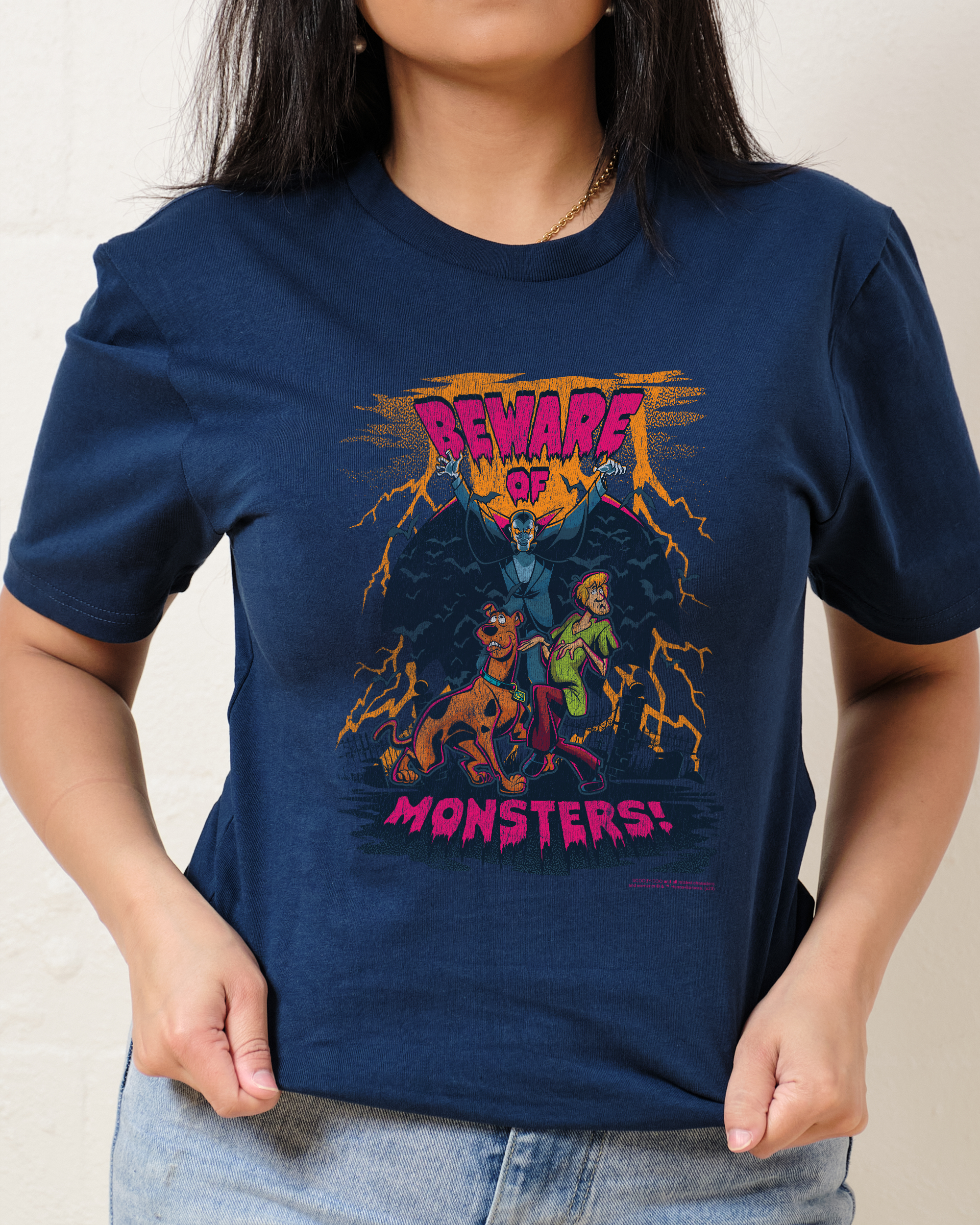 Beware of Monsters T-Shirt Australia Online Navy