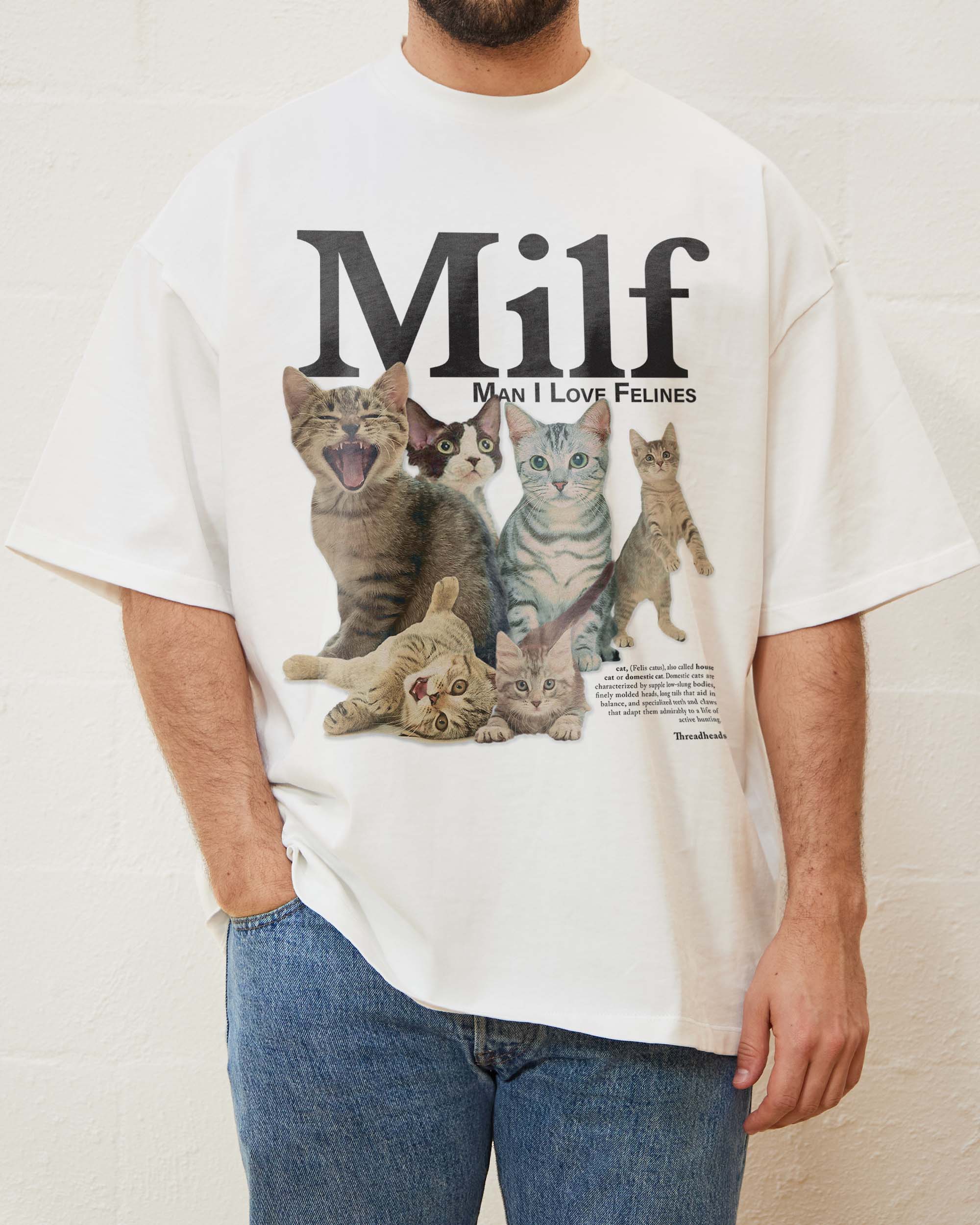 Man I Love Felines Oversized Tee