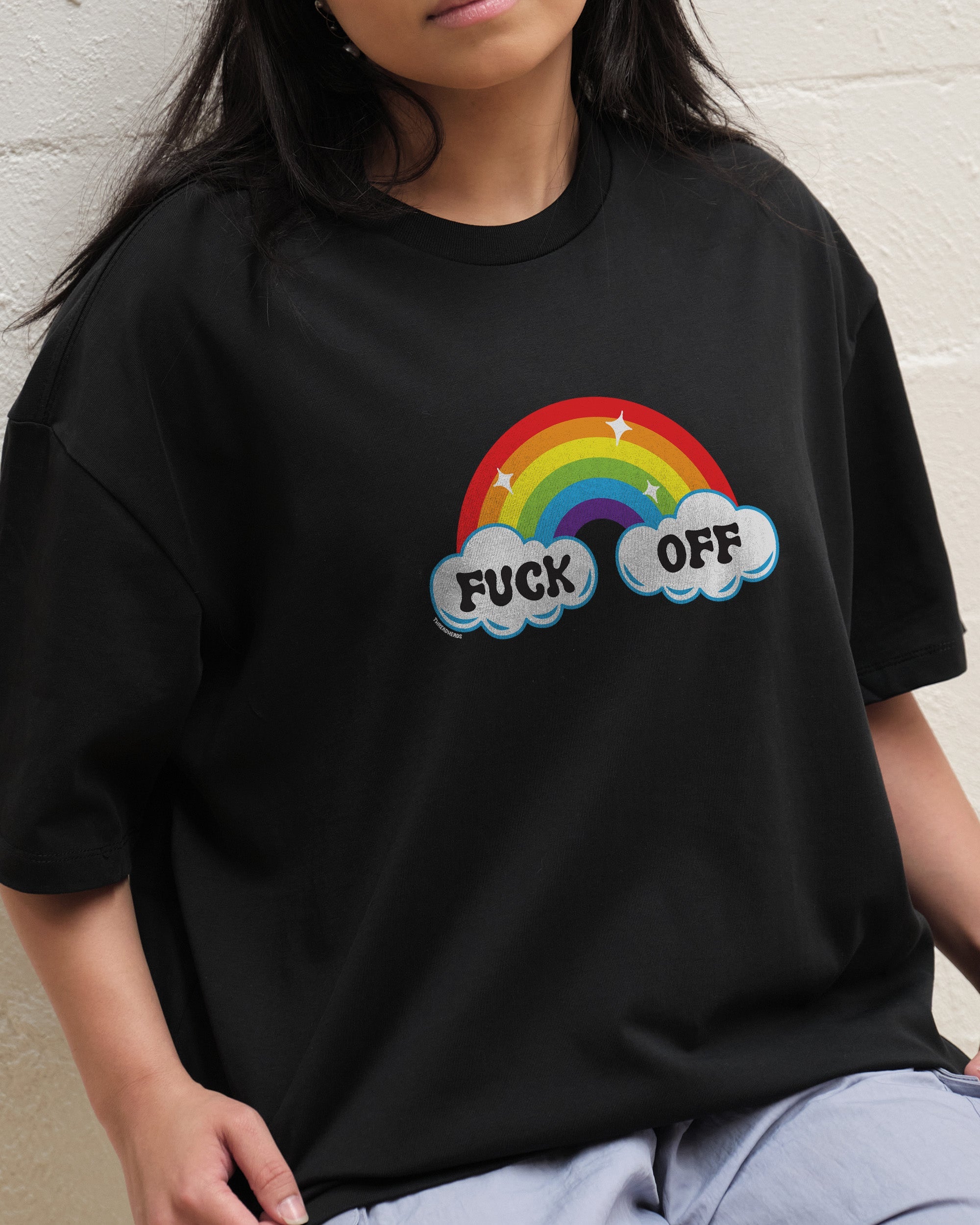 Fk Off Rainbow Oversized Tee Australia Online White