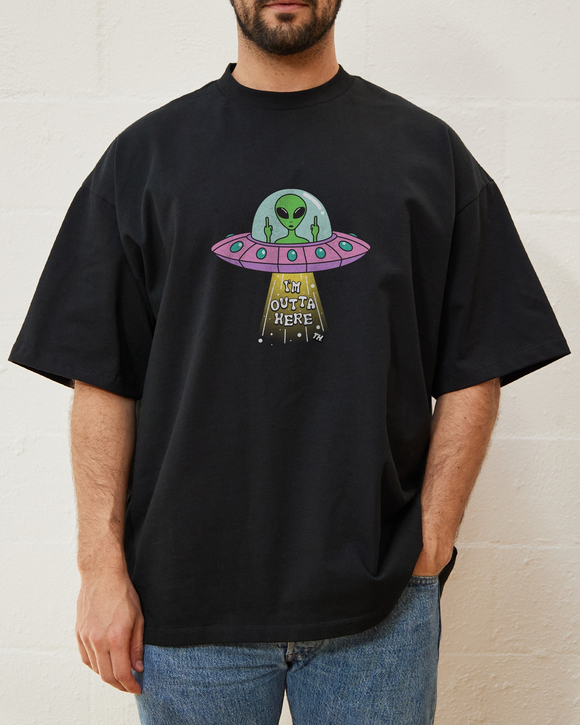 I'm Outta Here Oversized Tee Australia Online Black