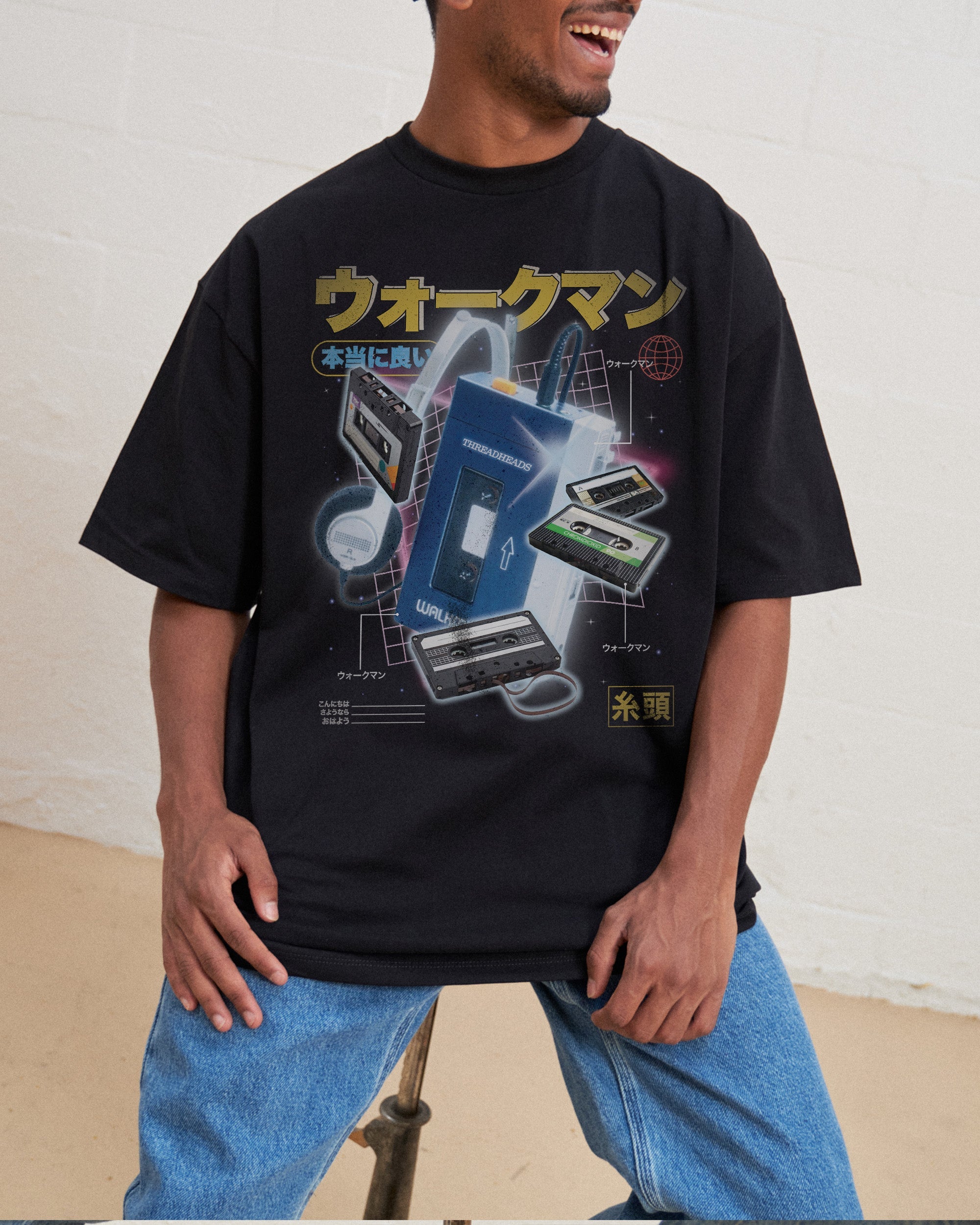 Japanese Walkman Oversized Tee Australia Online Black