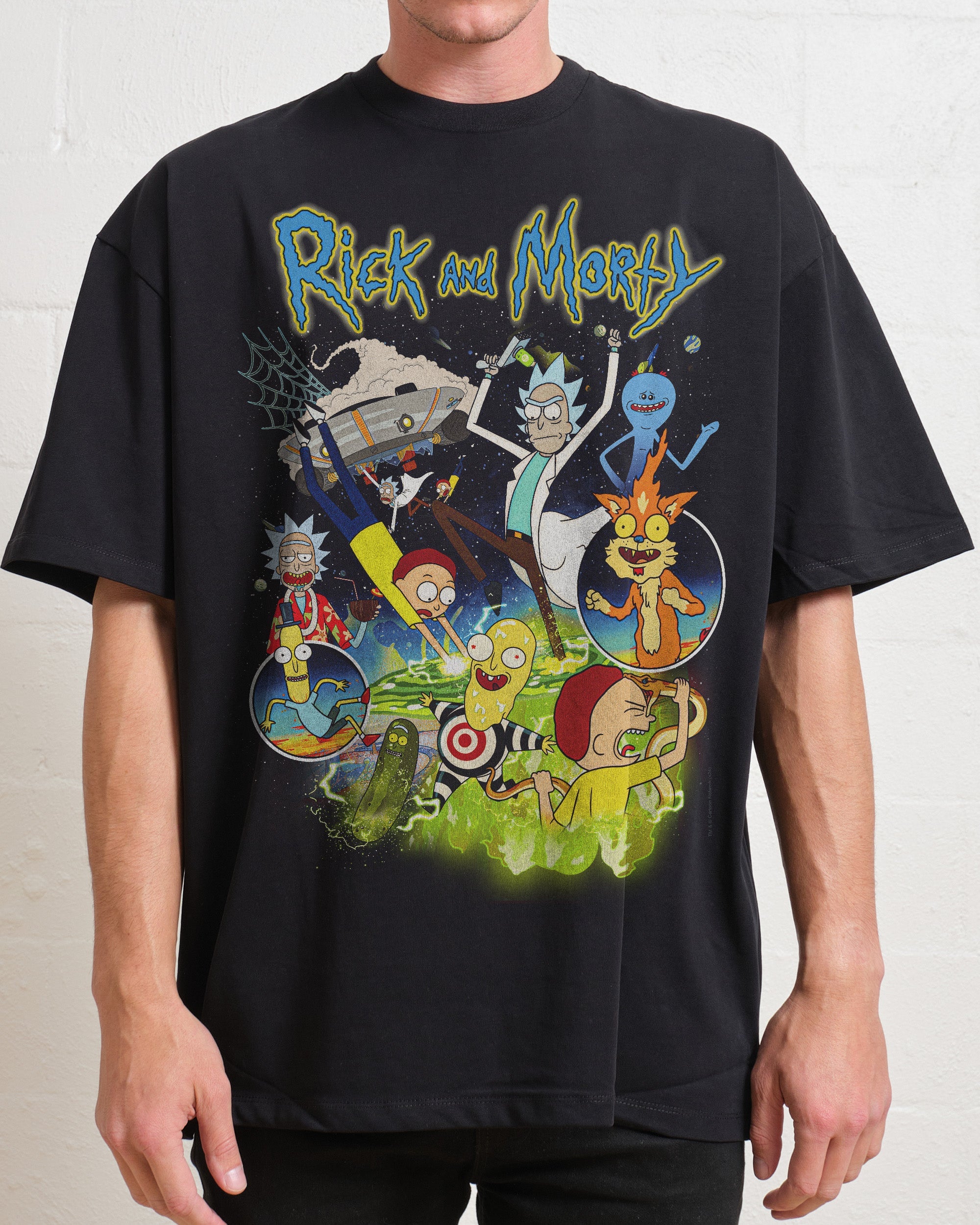 Rick and Morty Bootleg Oversized Tee Australia Online Black