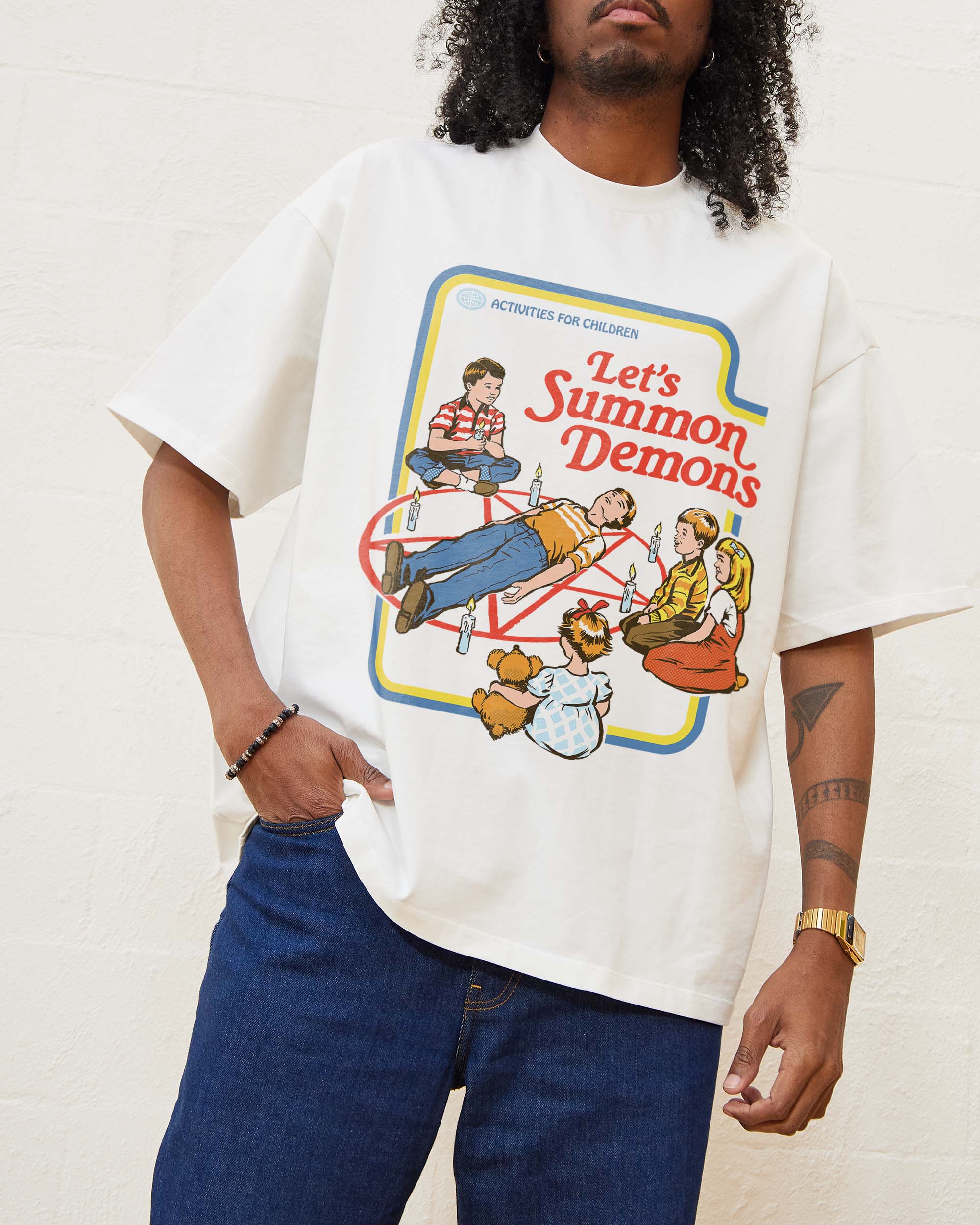 Let's Summon Demons Oversized Tee Australia Online White
