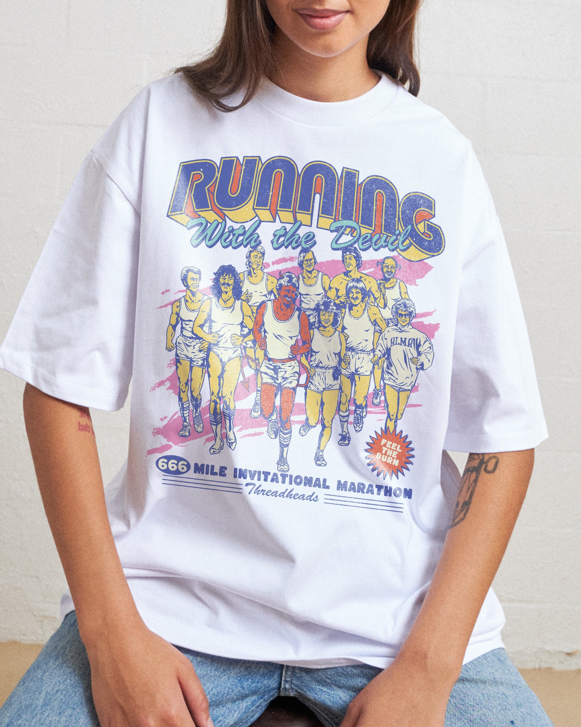 Running with the Devil Oversized Tee Australia Online White