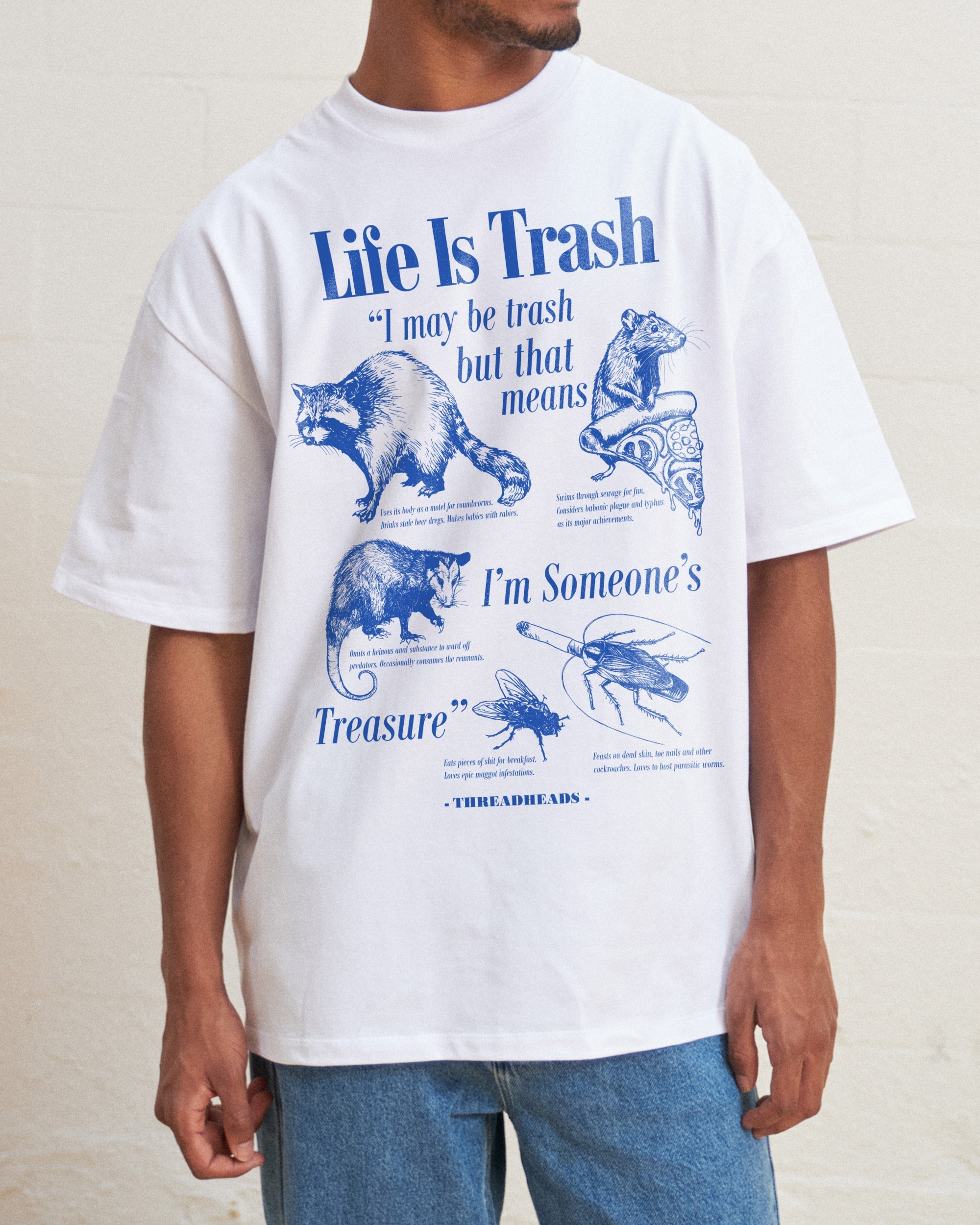 Life Is Trash Oversized Tee Australia Online White