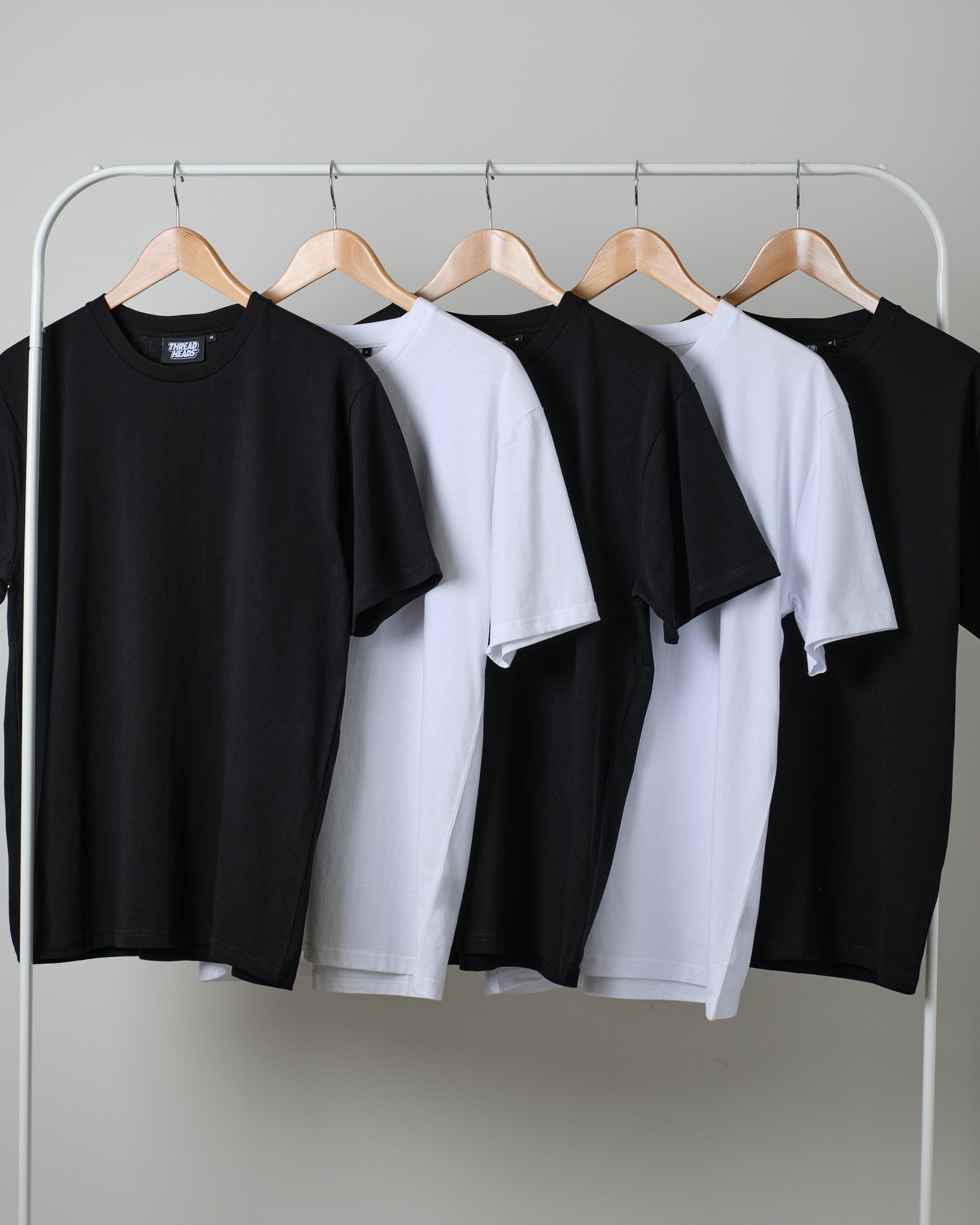 Classic Tee 5-Pack: Black & White