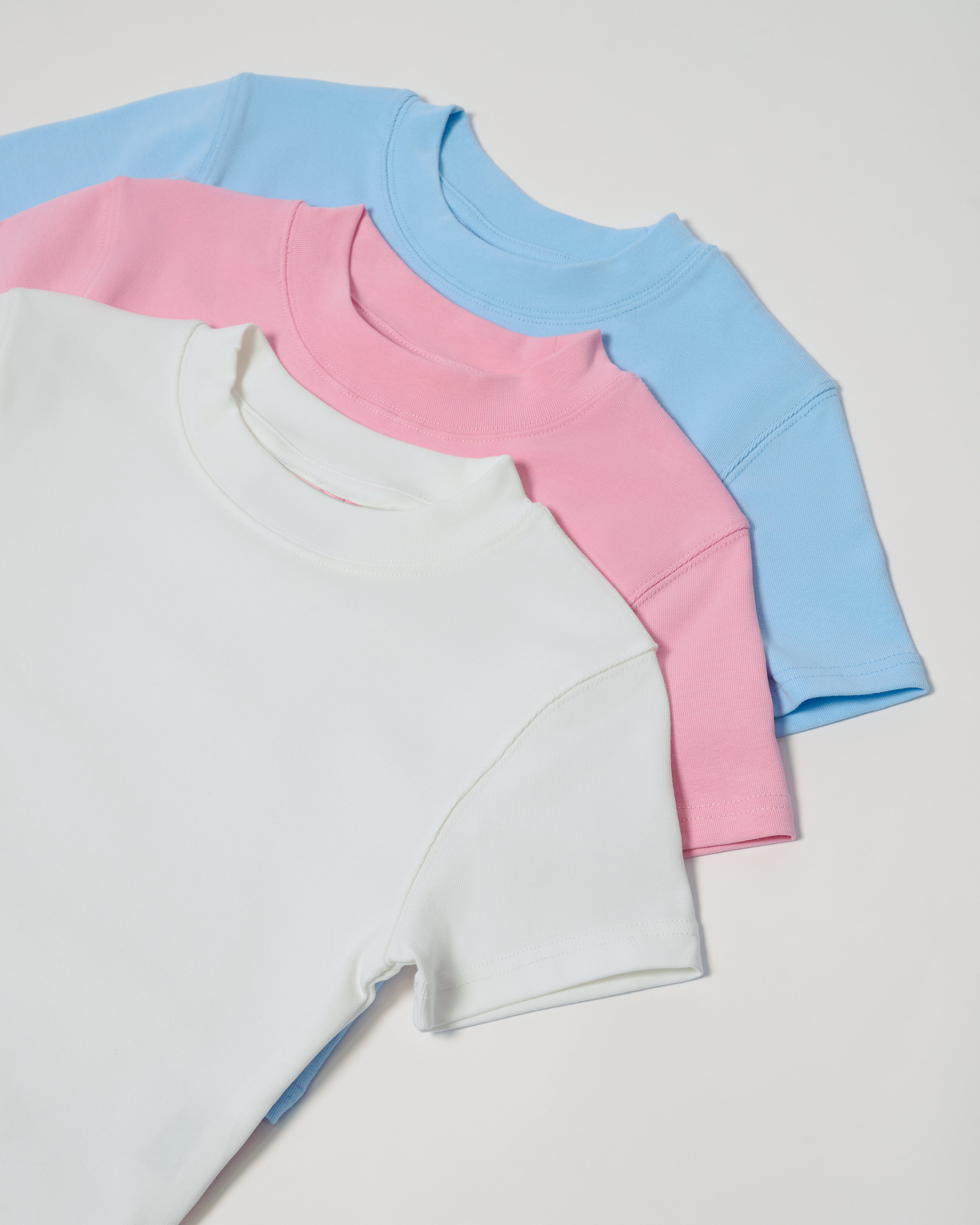 Baby Tee 3-Pack: Natural, Pink, Pale Blue Blank Baby Tee – view 5