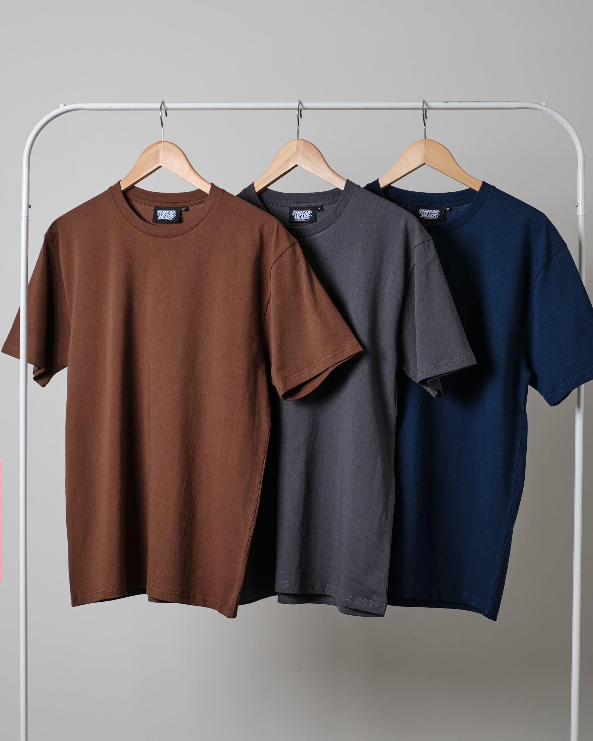 Classic Tee 3-Pack: Charcoal, Navy, Brown