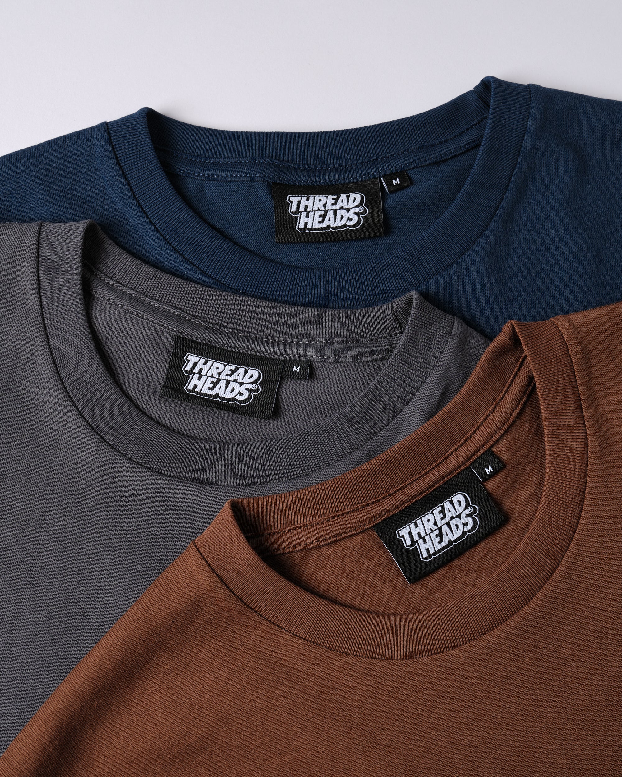 Classic Tee 3-Pack: Charcoal, Navy, Brown