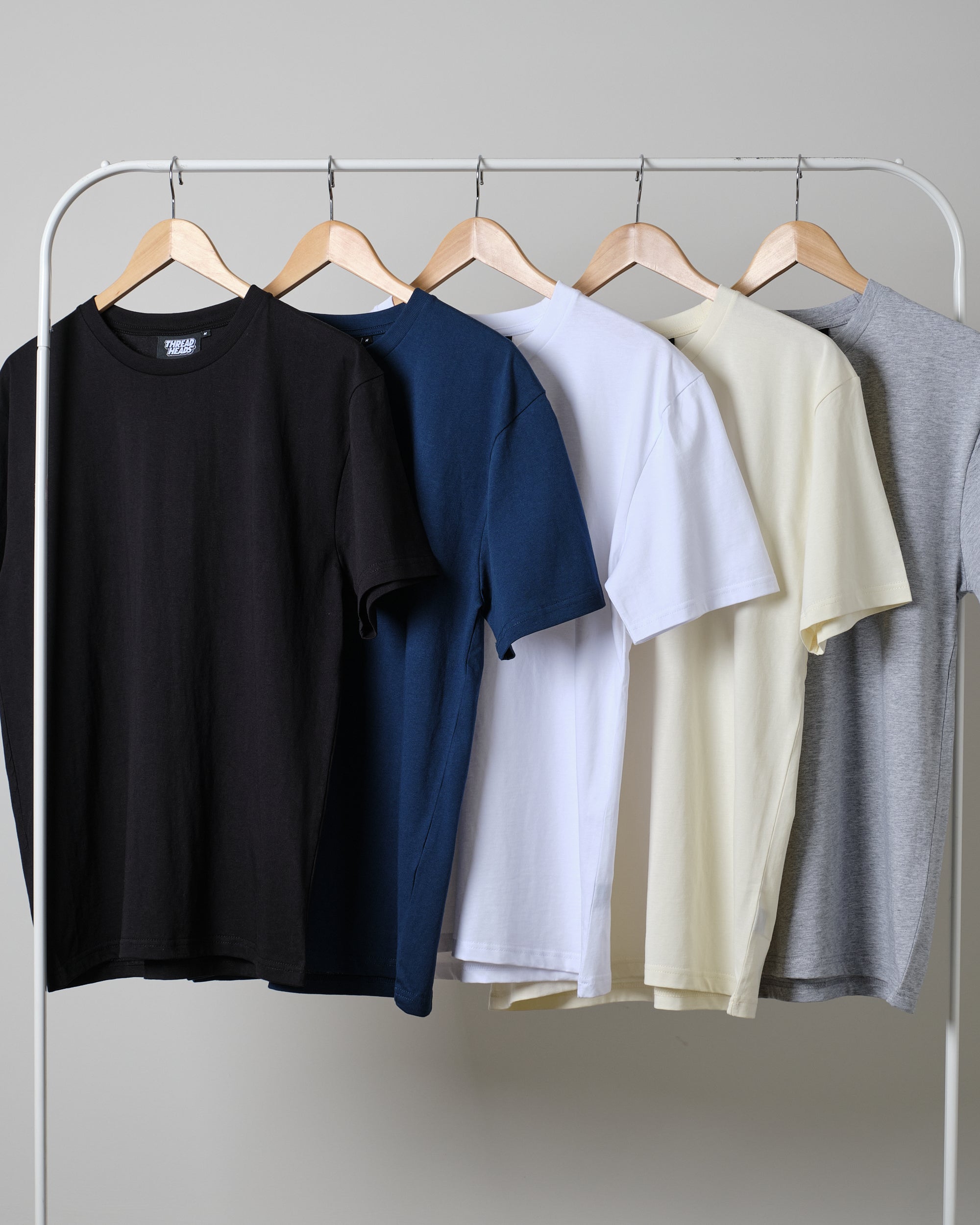 Classic Tee 5-Pack: Black, Navy, White, Natural, Grey