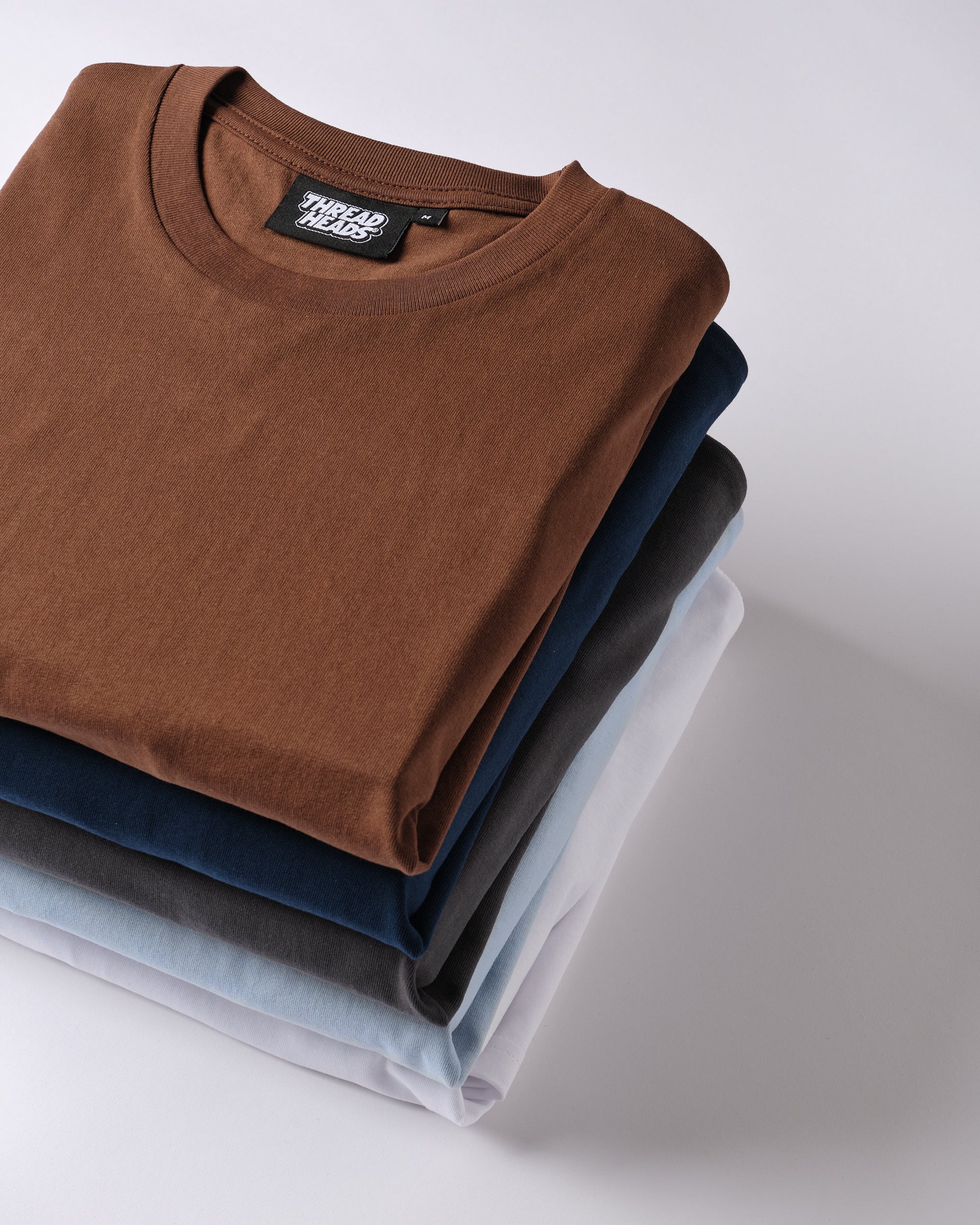 Classic Tee 5-Pack: Brown, Navy, Charcoal, Pale Blue, White