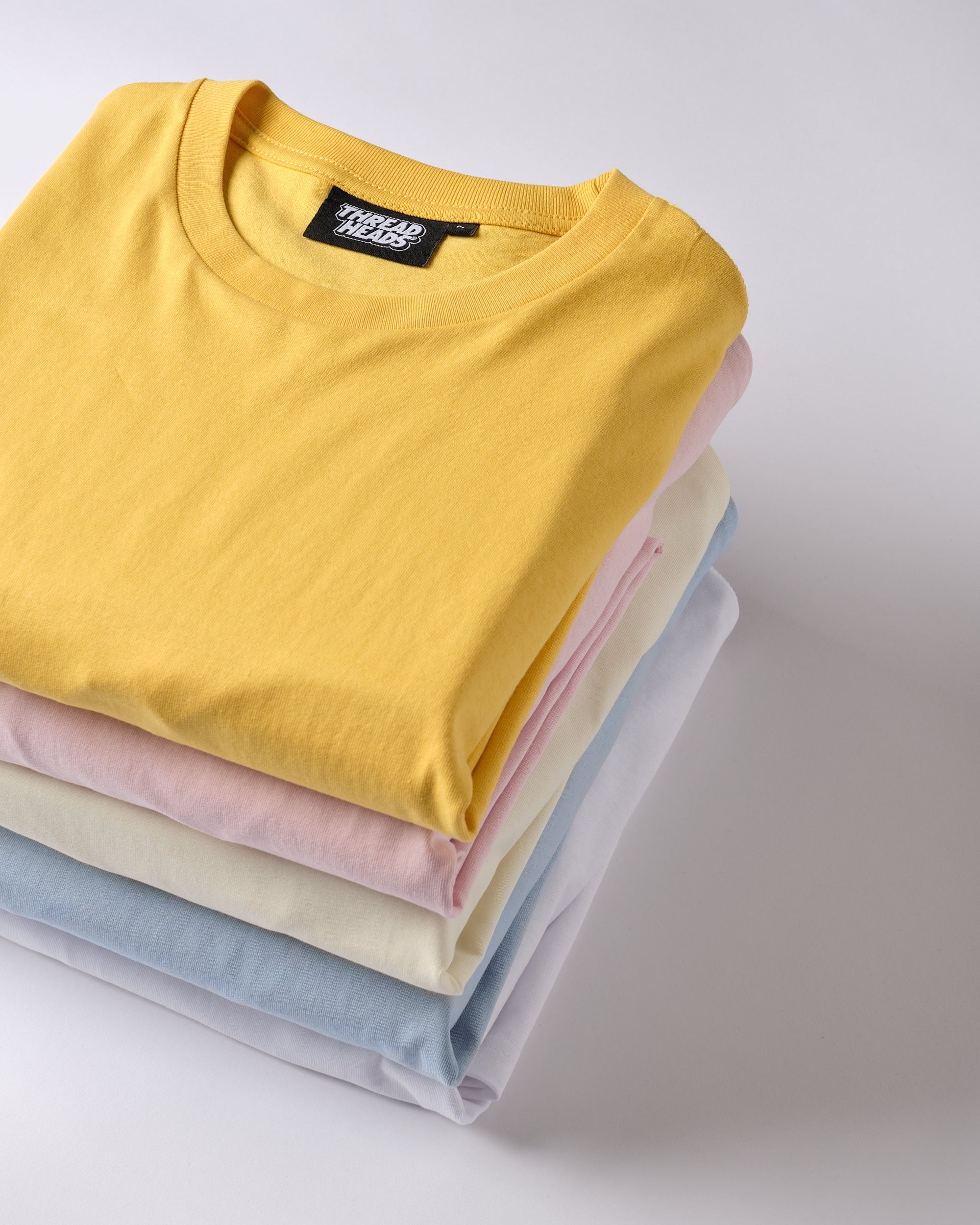 Classic Tee 5-Pack: Yellow, Pink, Natural, Pale Blue, White