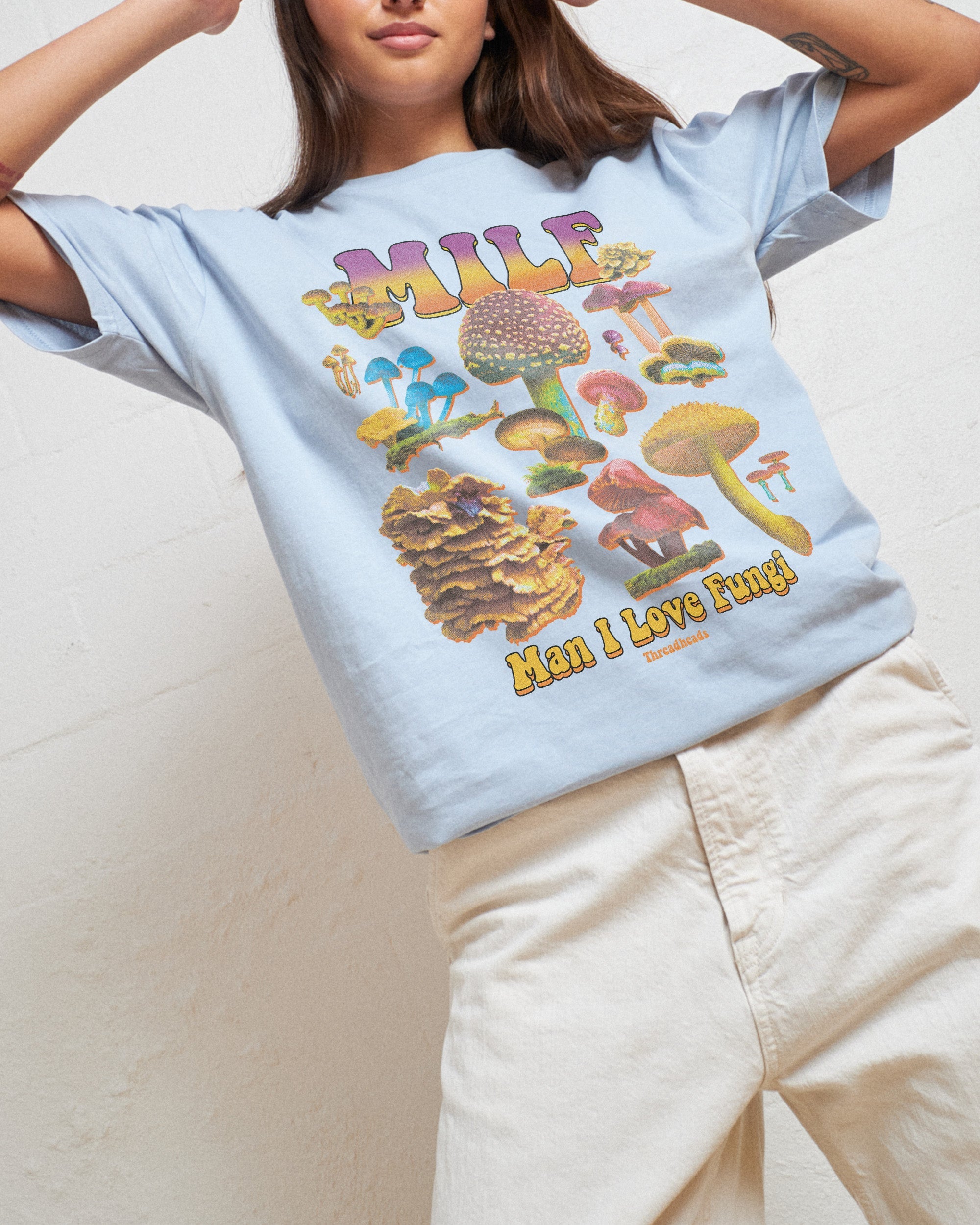 MILF Fungi T-Shirt Australia Online Pale Blue