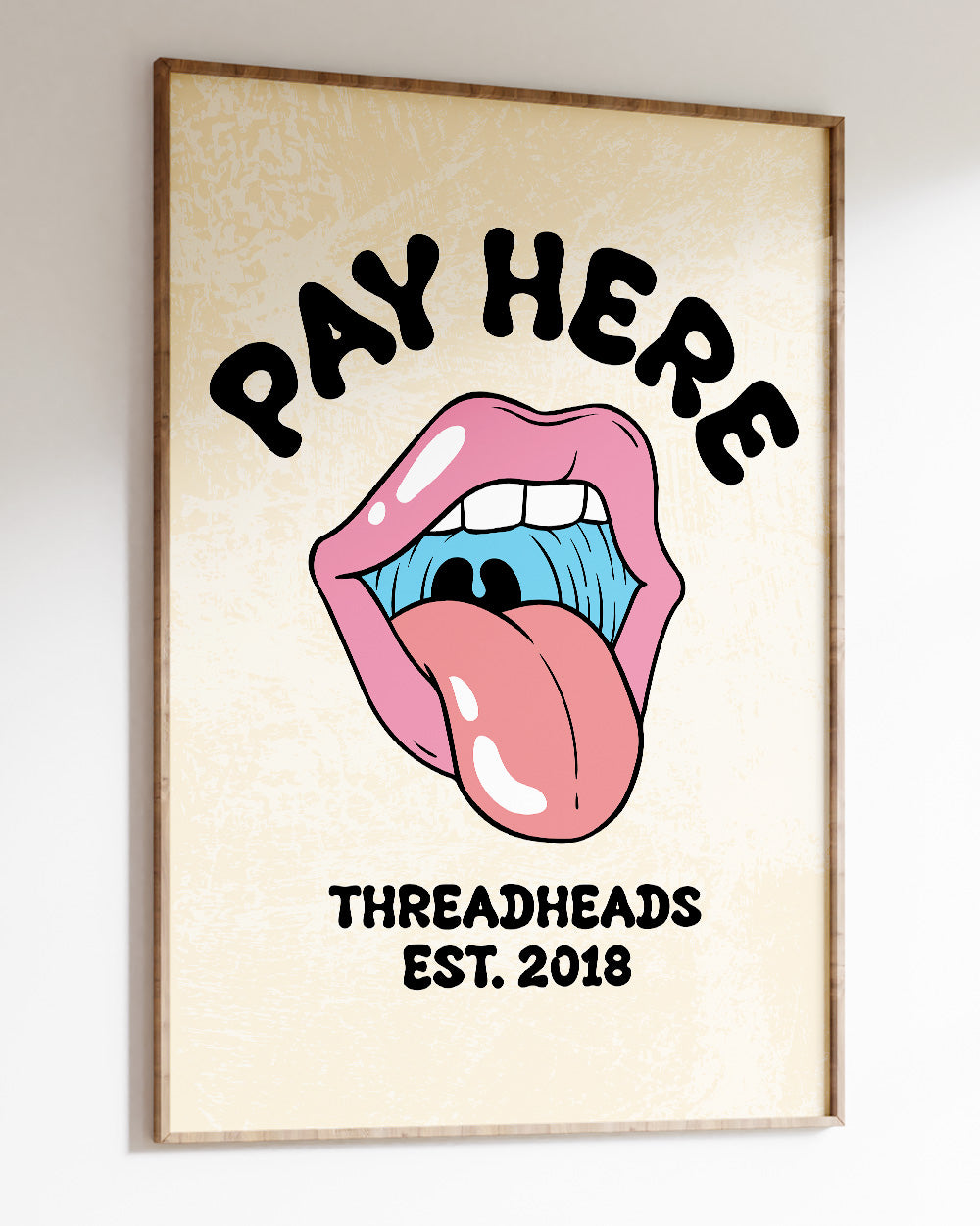 Pay Here Art Print #colour_Natural