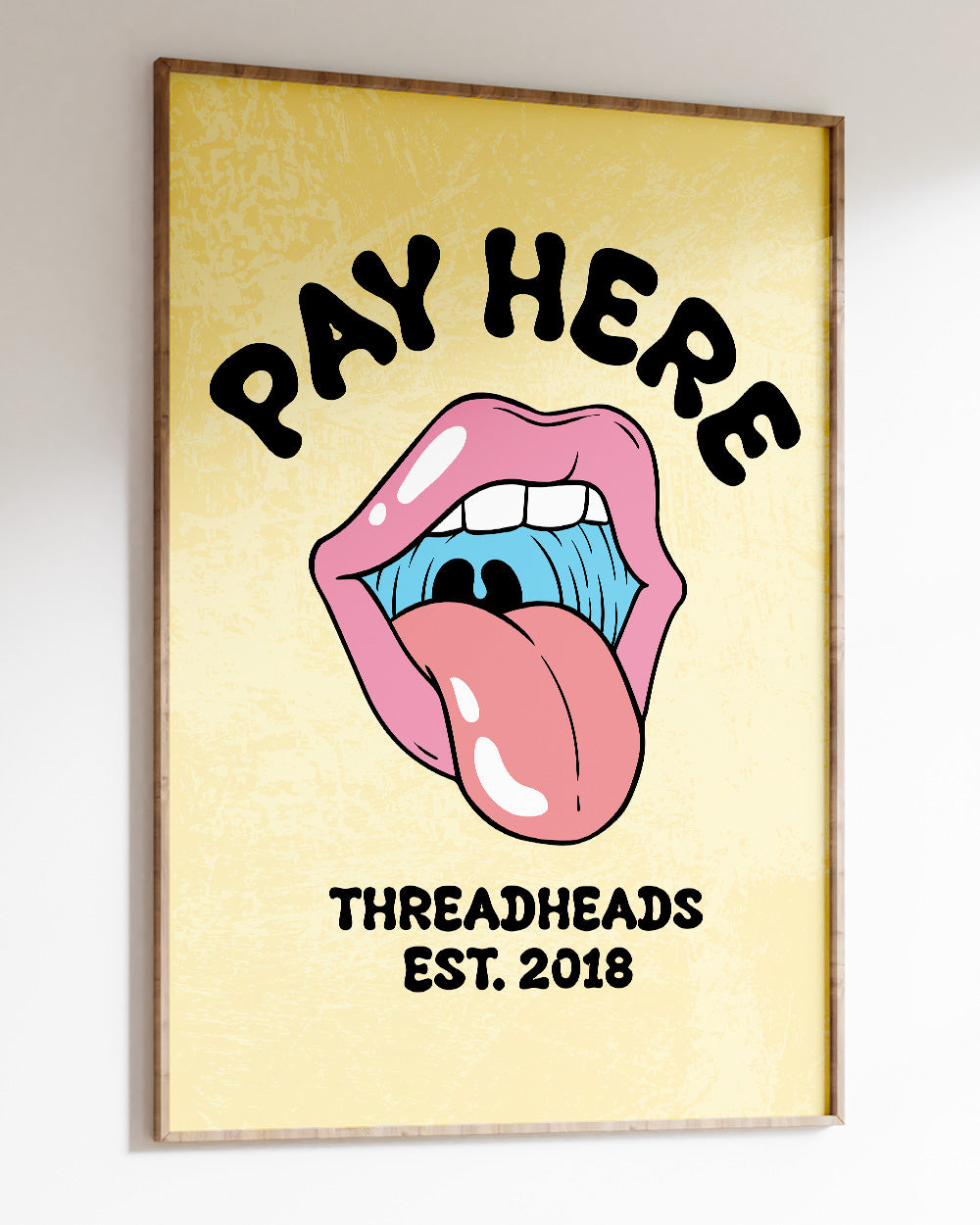 Pay Here Art Print #colour_Yellow