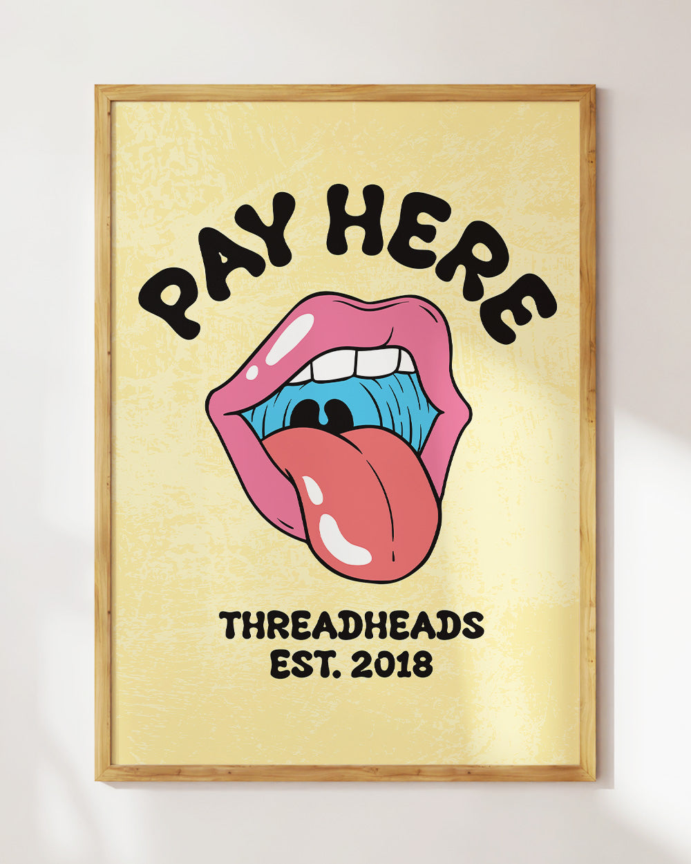 Pay Here Art Print #colour_Yellow