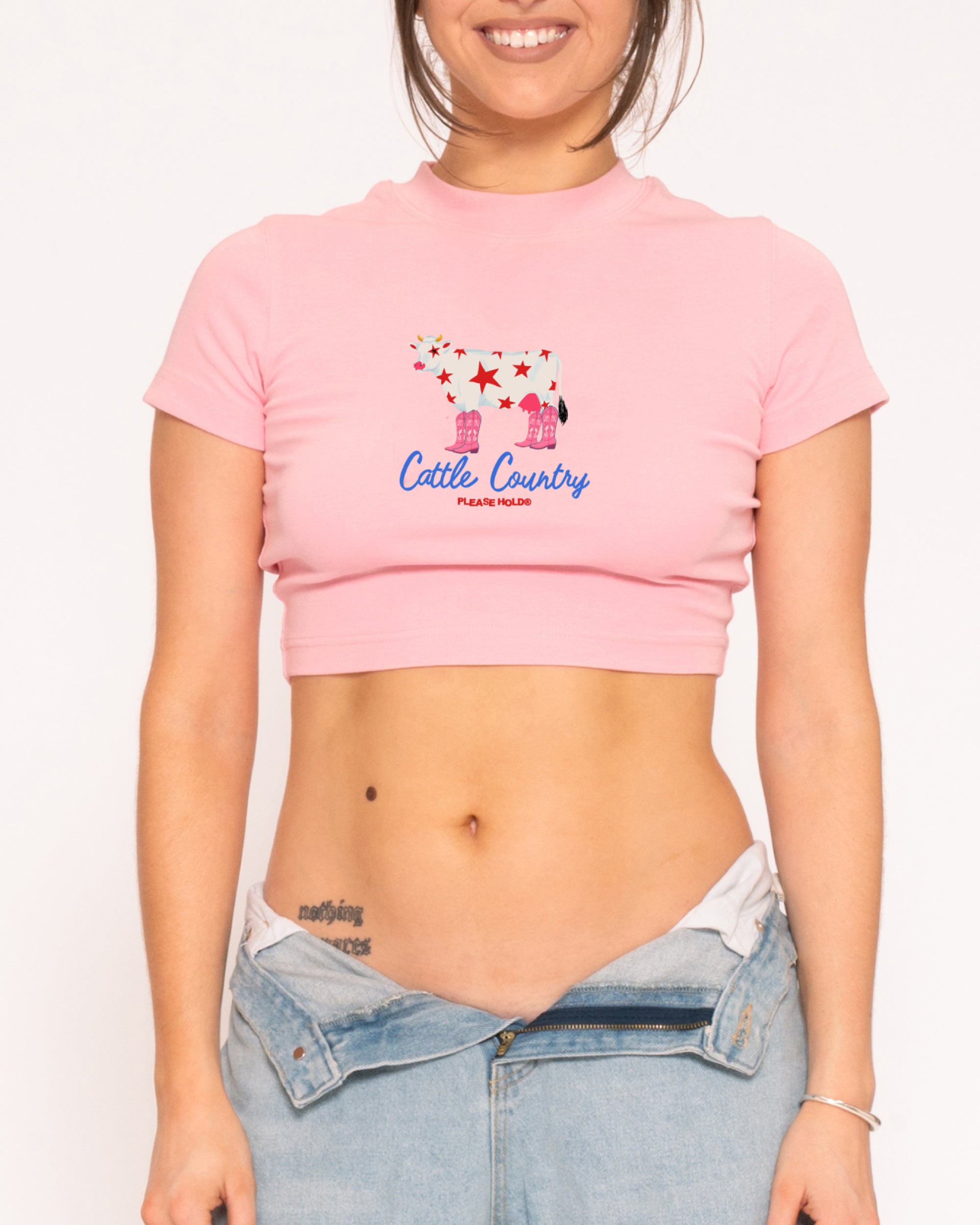 Cattle Country Pink Baby Tee