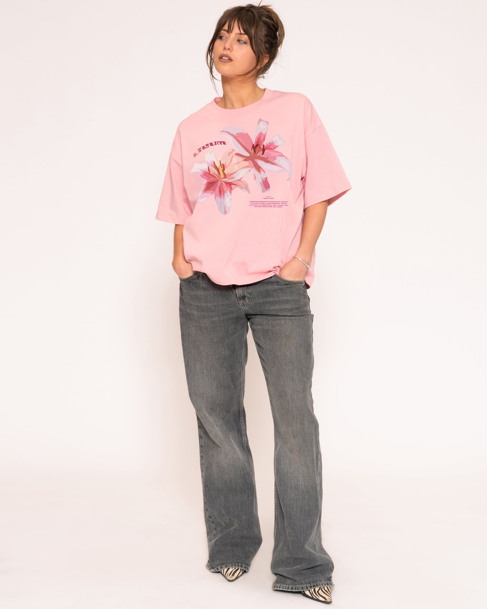 Lilium Pink Boxy Crop Tee