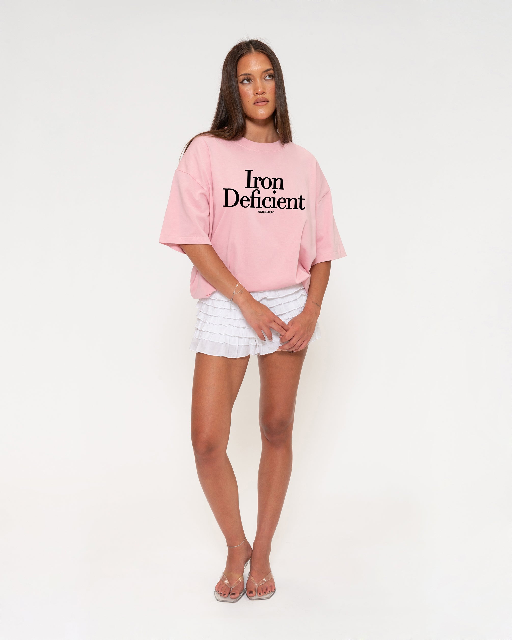 Iron Deficient Pink Boxy Crop Tee