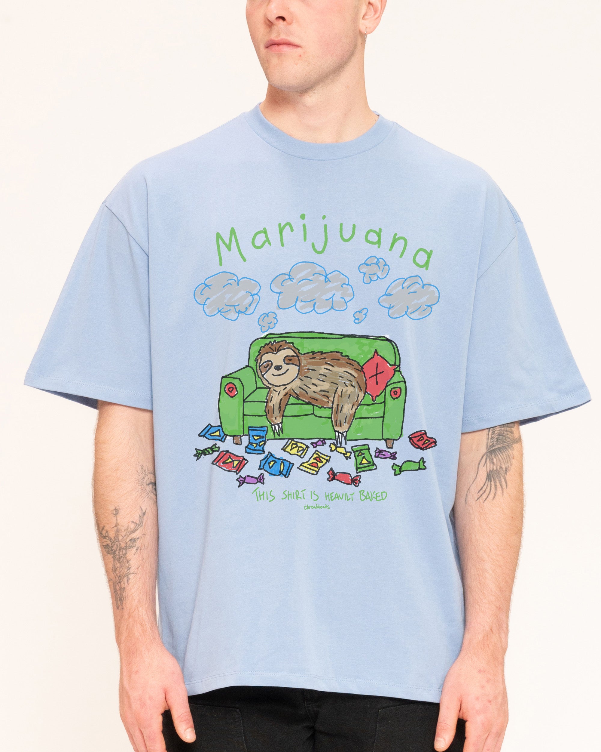 Marijuana Blue Oversized Tee