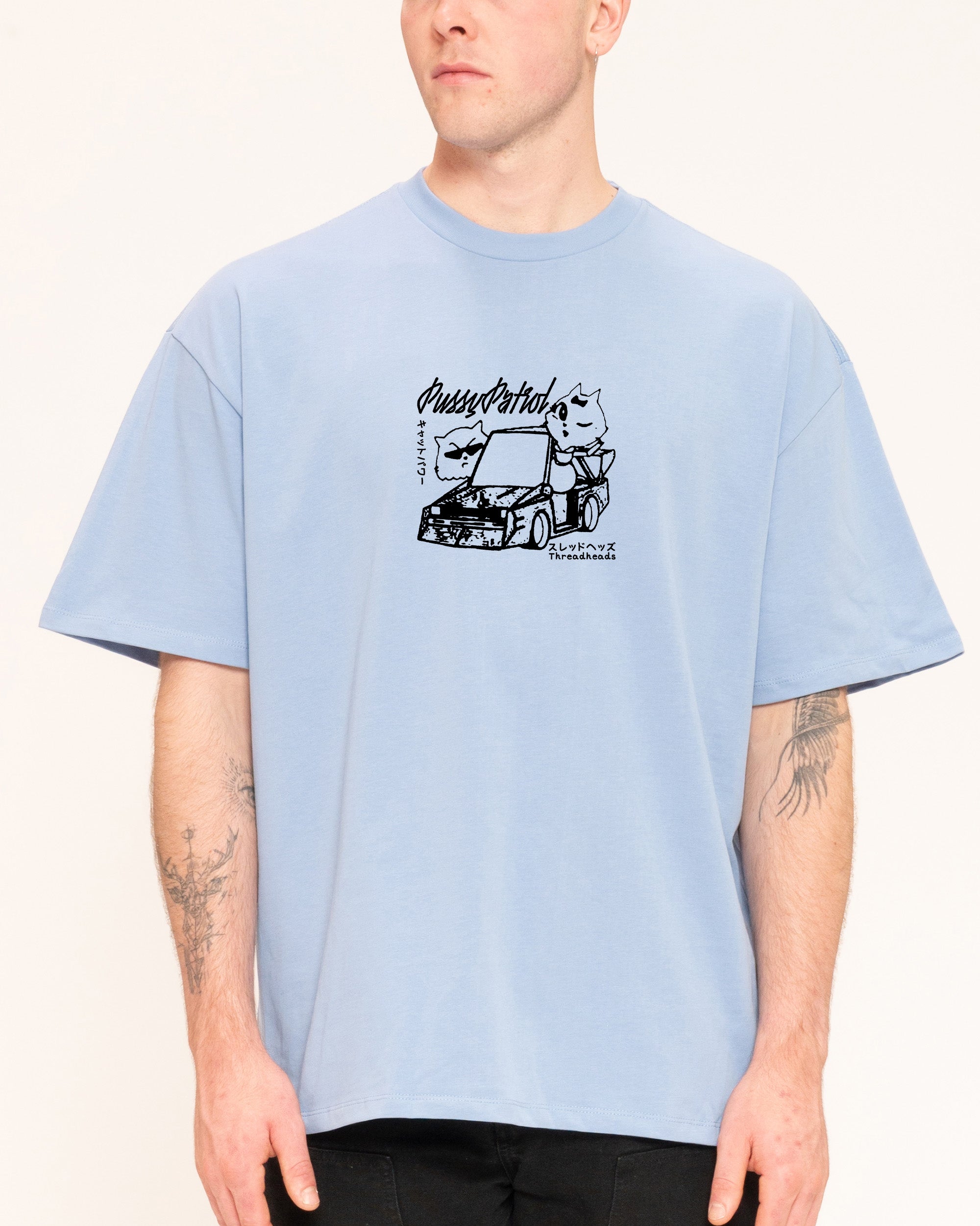 Pussy Patrol Blue Oversized Tee