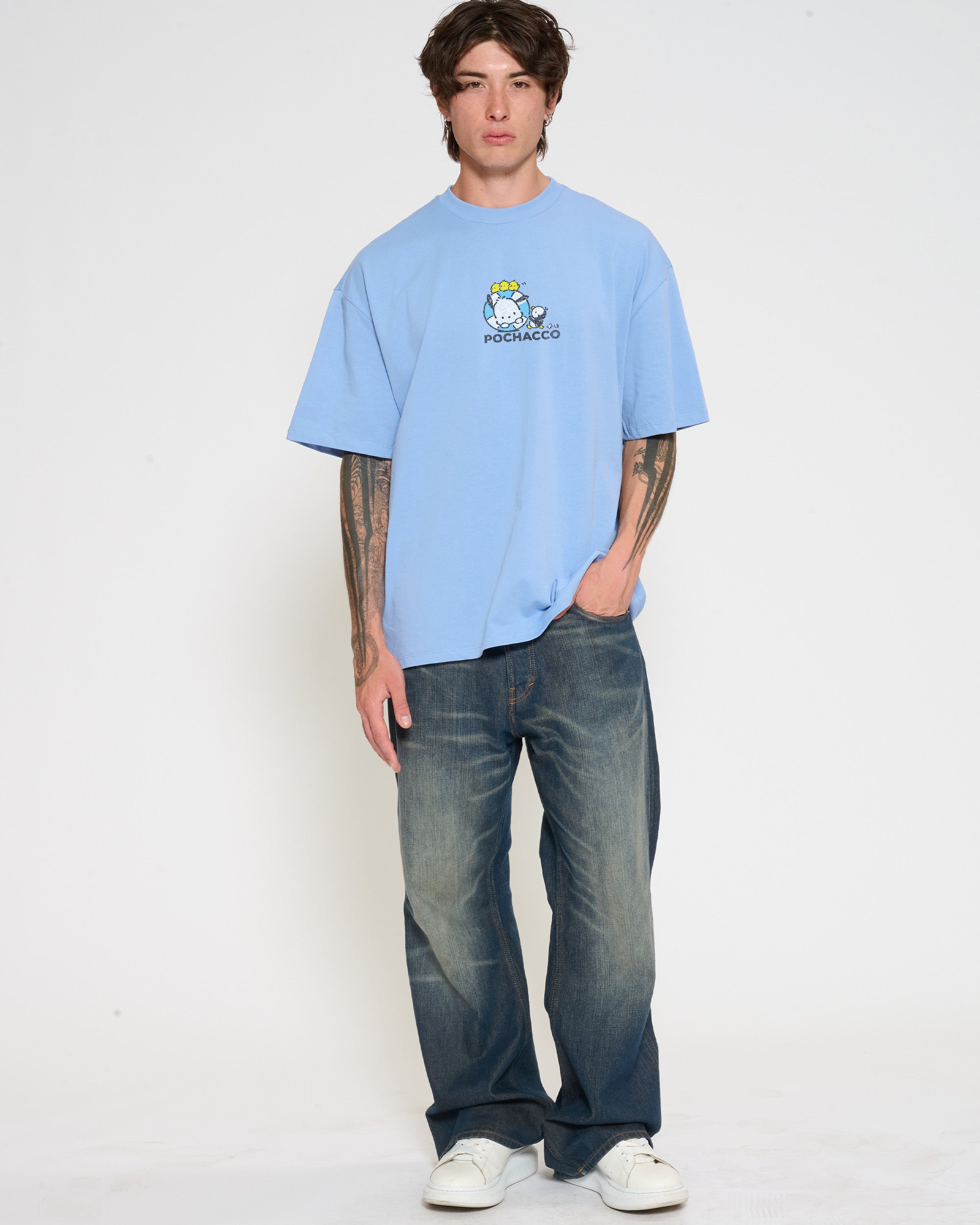 Pochacco Summer Stroll Oversized Tee Official Hello Kitty and Friends collab Threadheads