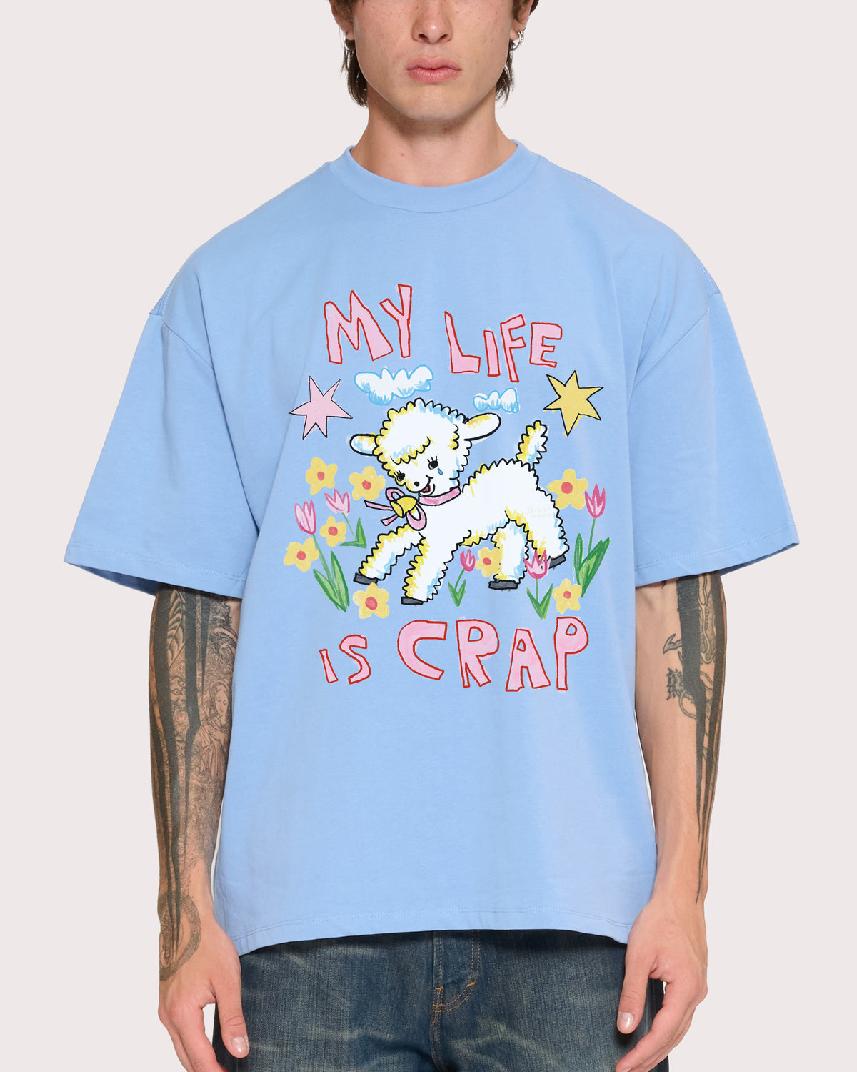 My Life is Crap Powder Blue Oversized Tee