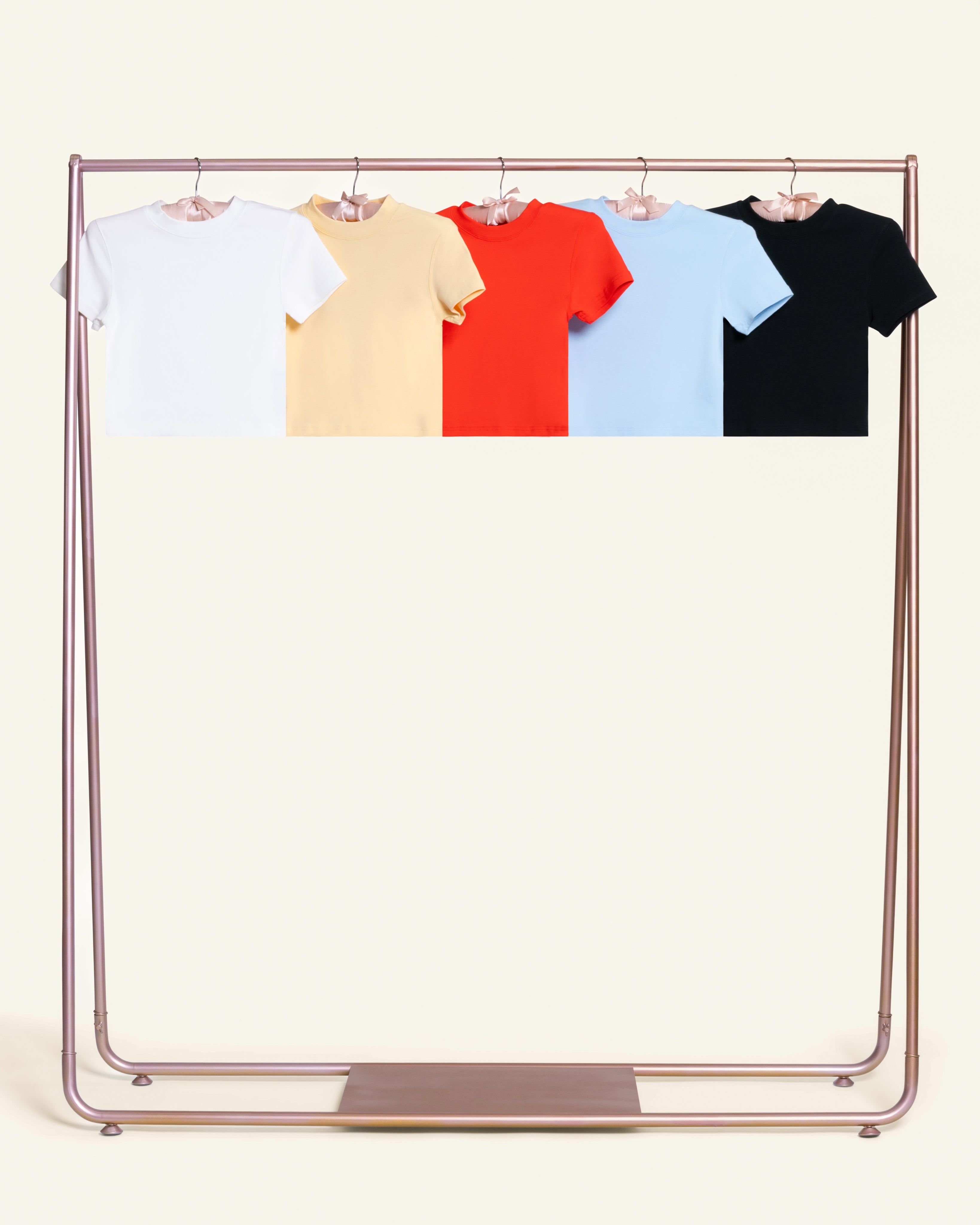 Baby Tee 5-Pack: Black, Pale Blue, Red, Yellow, Natural