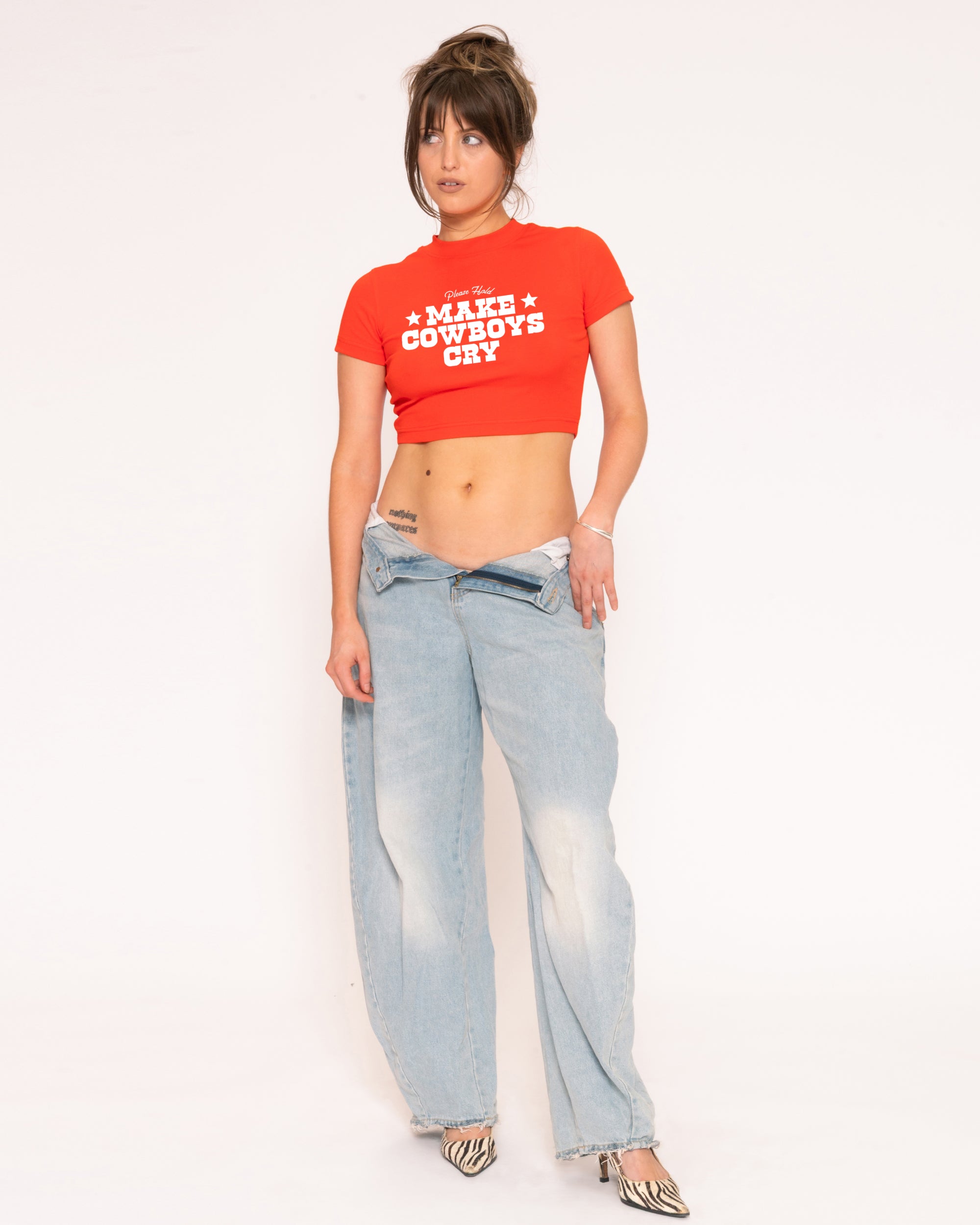 Make Cowboys Cry Red Baby Tee