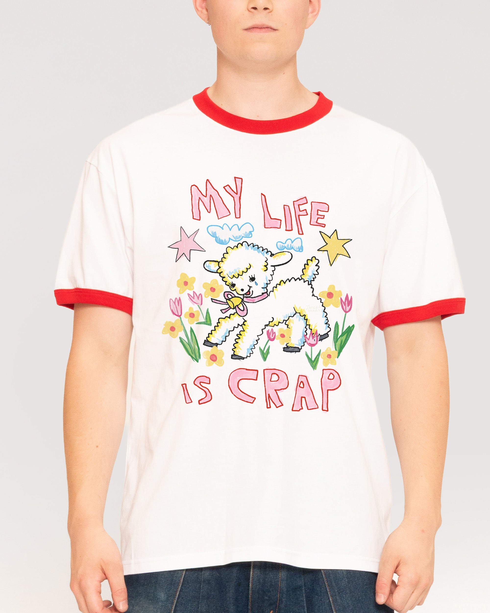 My Life is Crap Red Ringer T-Shirt