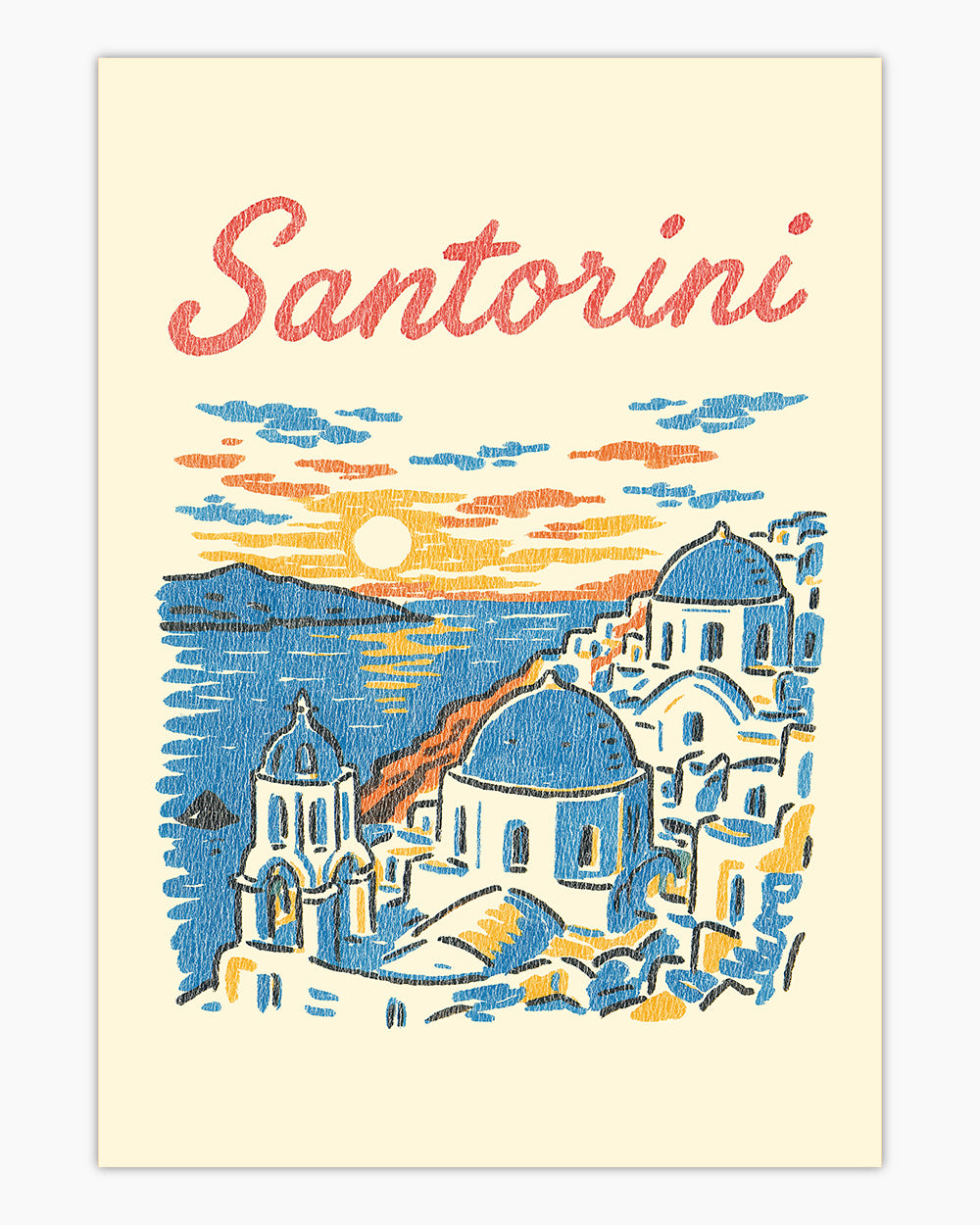 Santorini Sunset Art Print