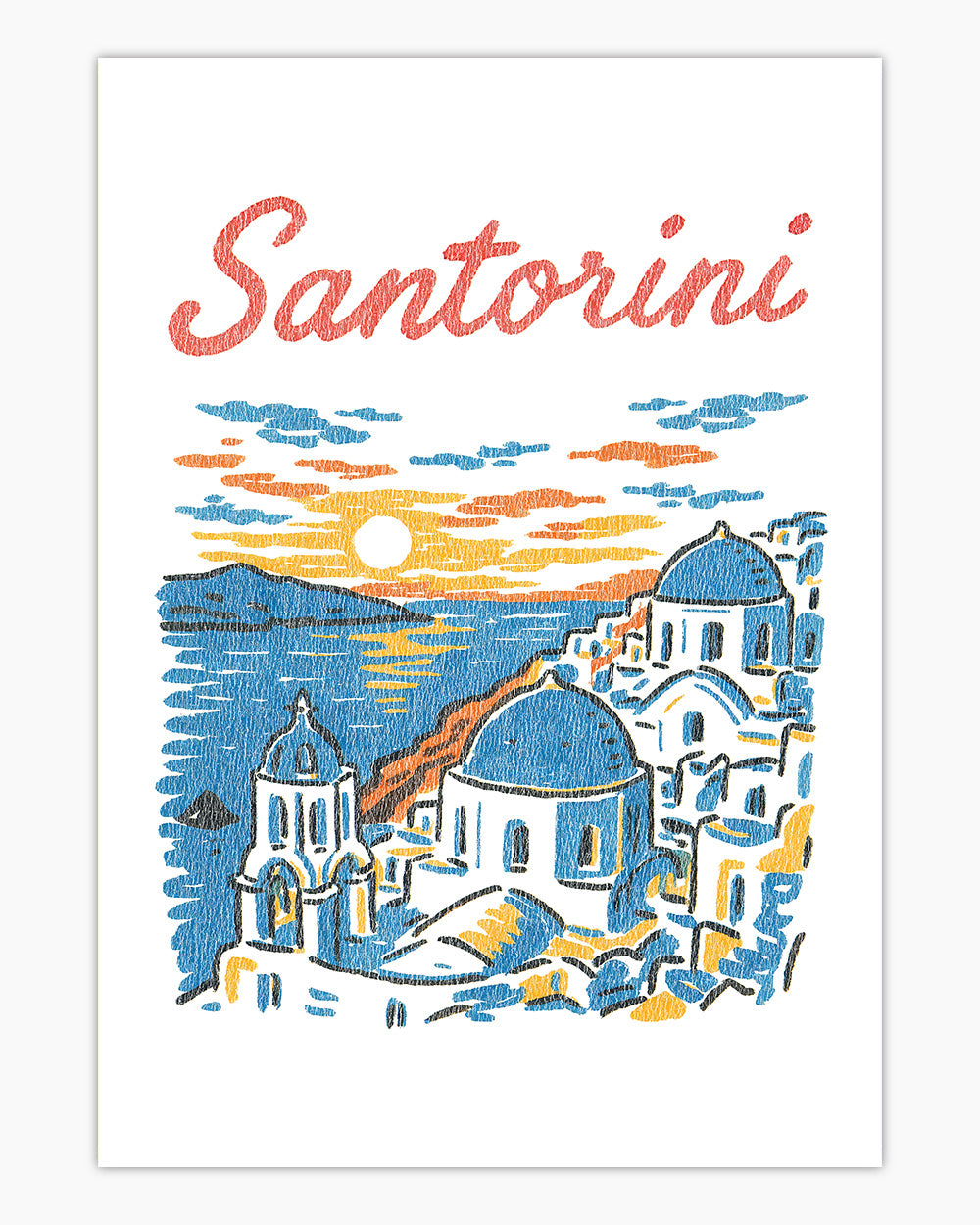 Santorini Sunset Art Print