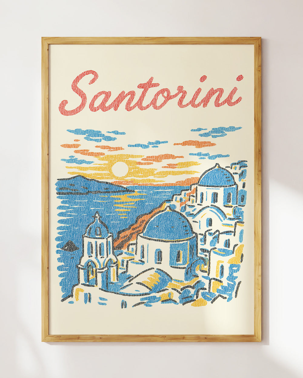Santorini Sunset Art Print