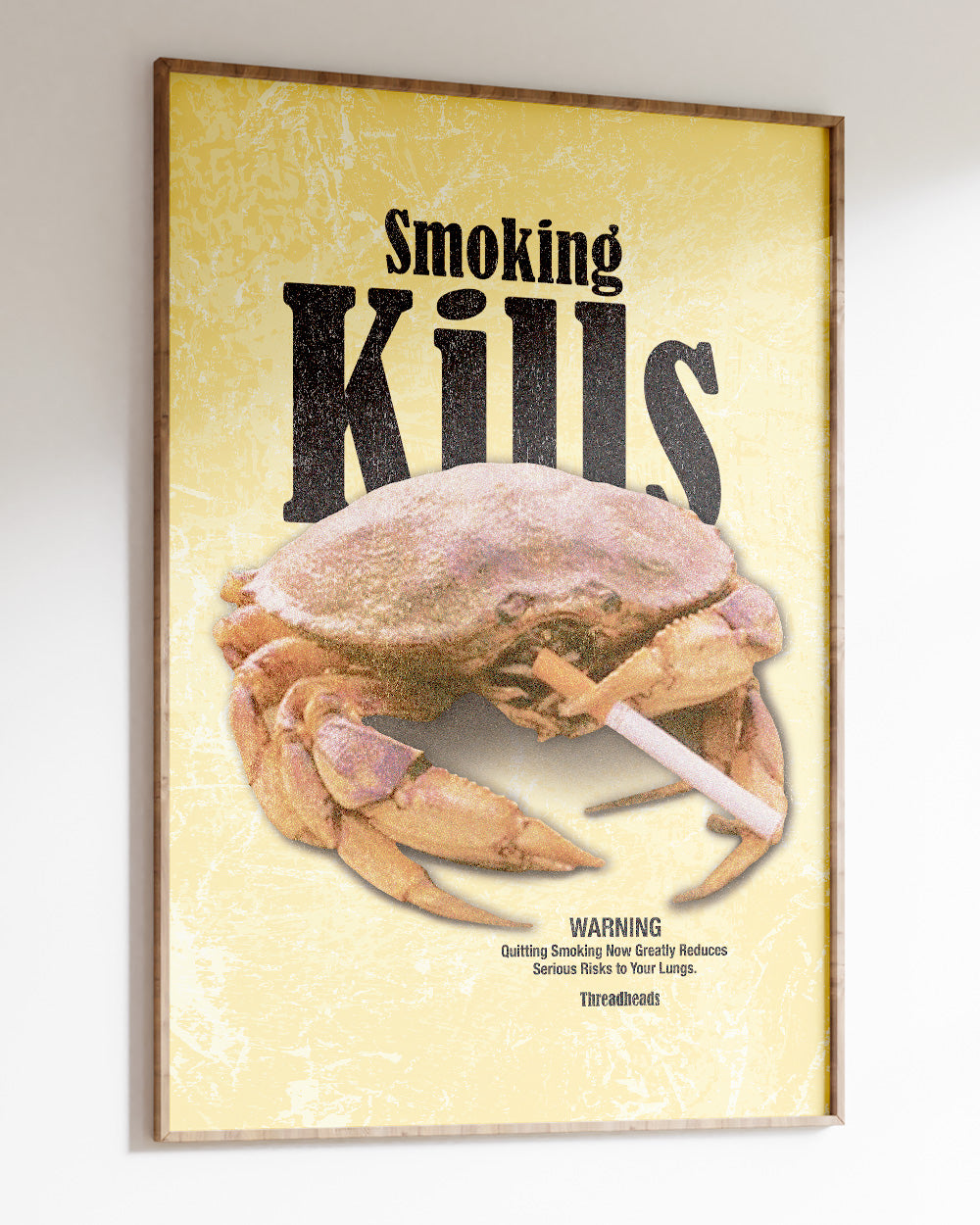 Smoking Kills Art Print #colour_Yellow